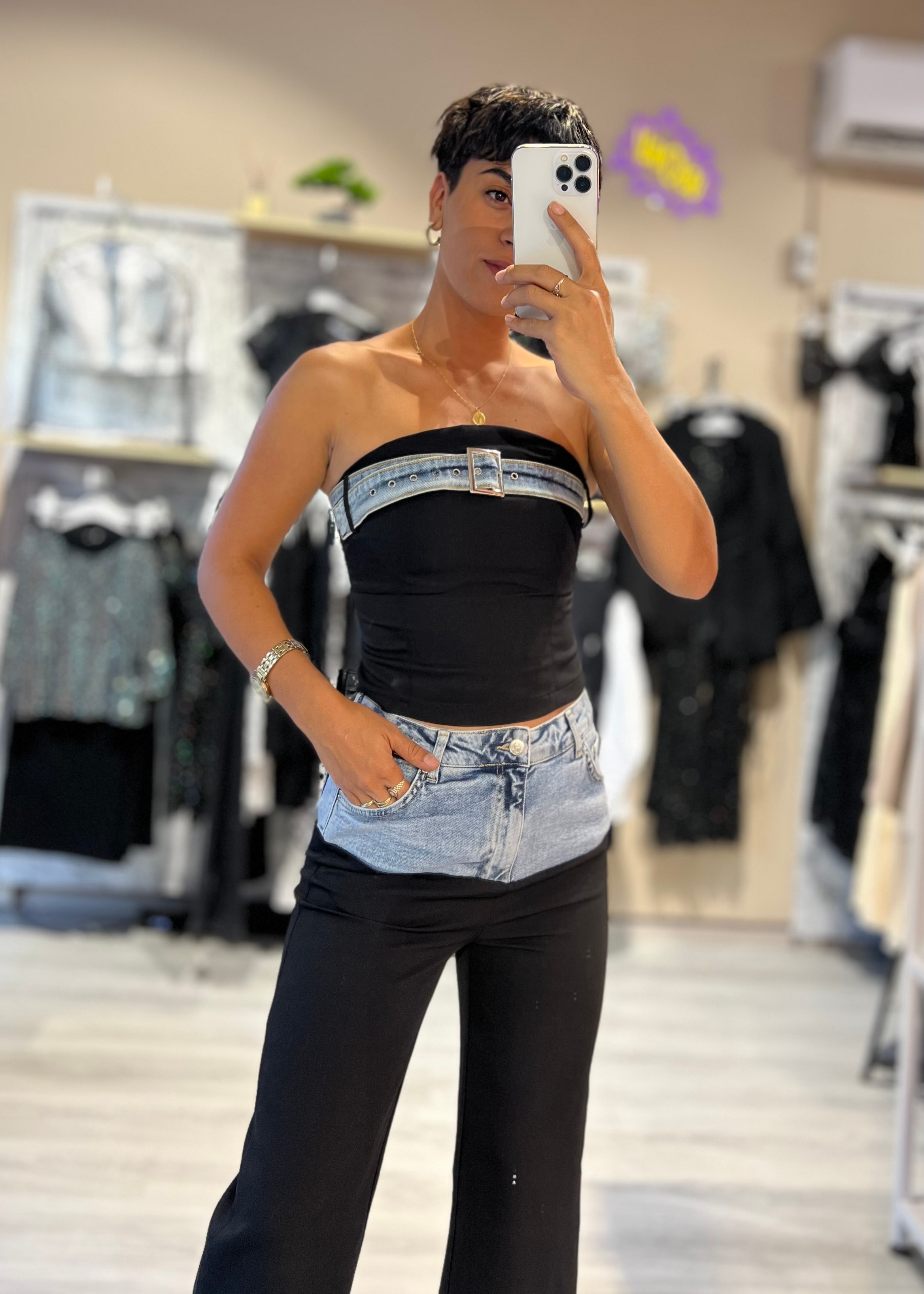 Özel Tasarım Straplez Büstiyer & Pantolon Takım