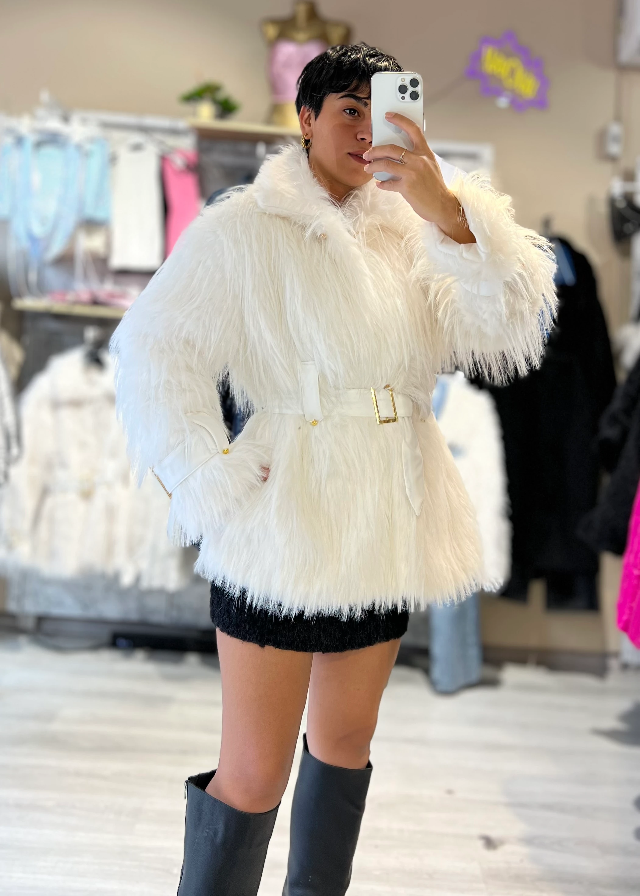 Luxury Kemerli Tasarım Kürk Mont