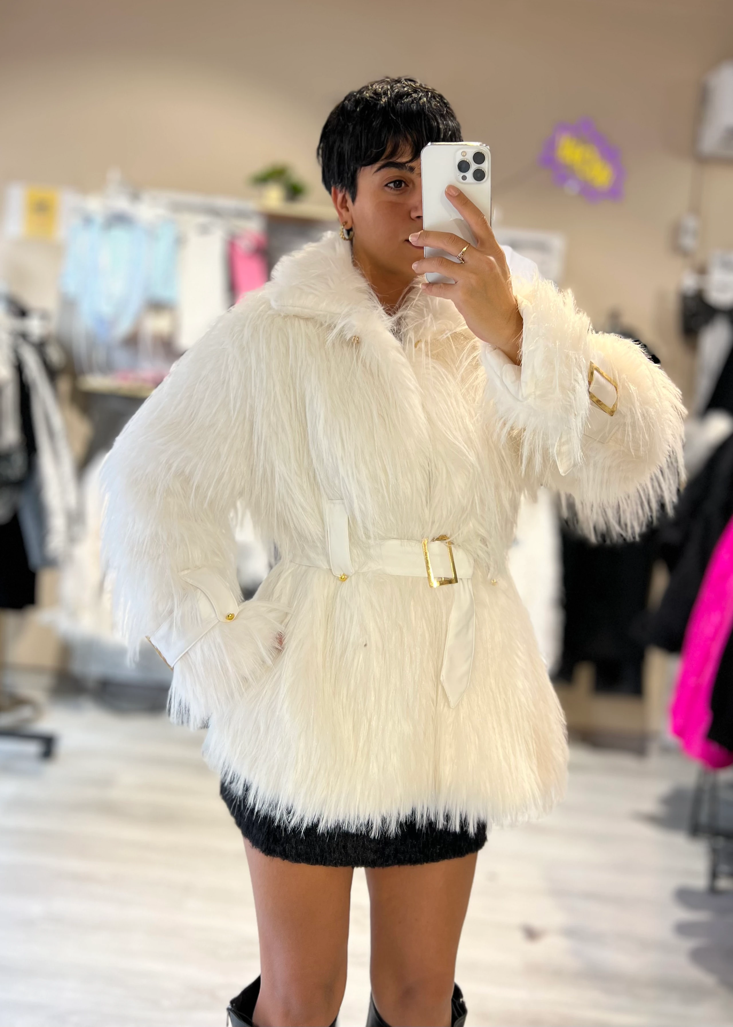 Luxury Kemerli Tasarım Kürk Mont