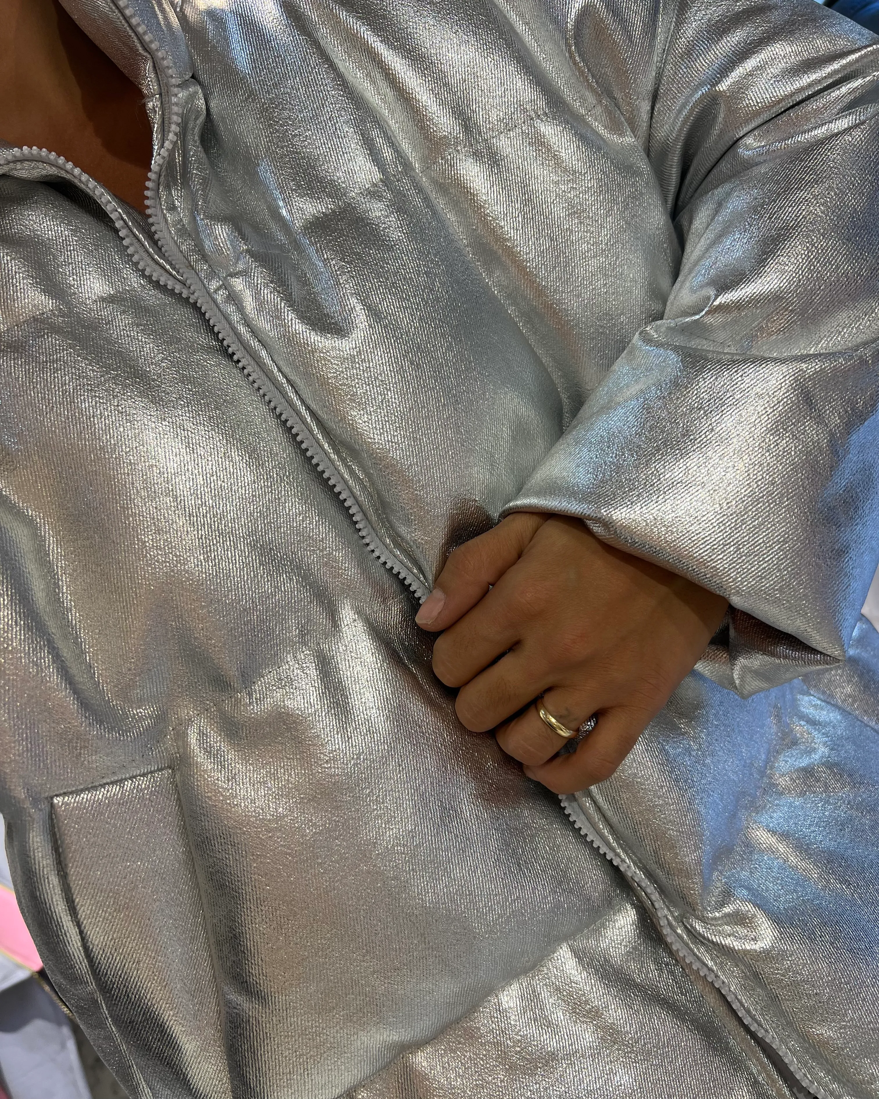 Puffer Oversize Mont - SİLVER