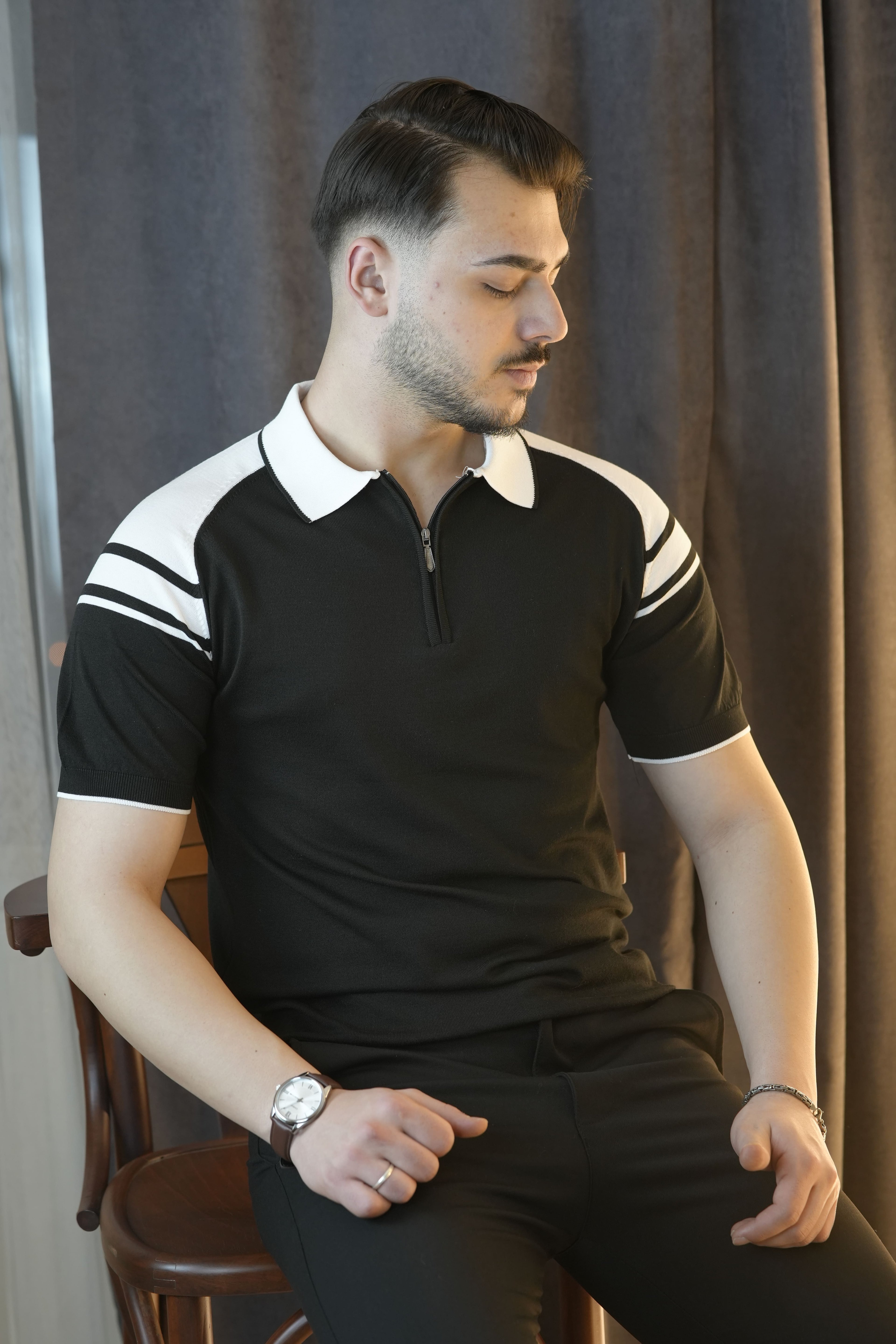 Polo yaka tshırt - Siyah