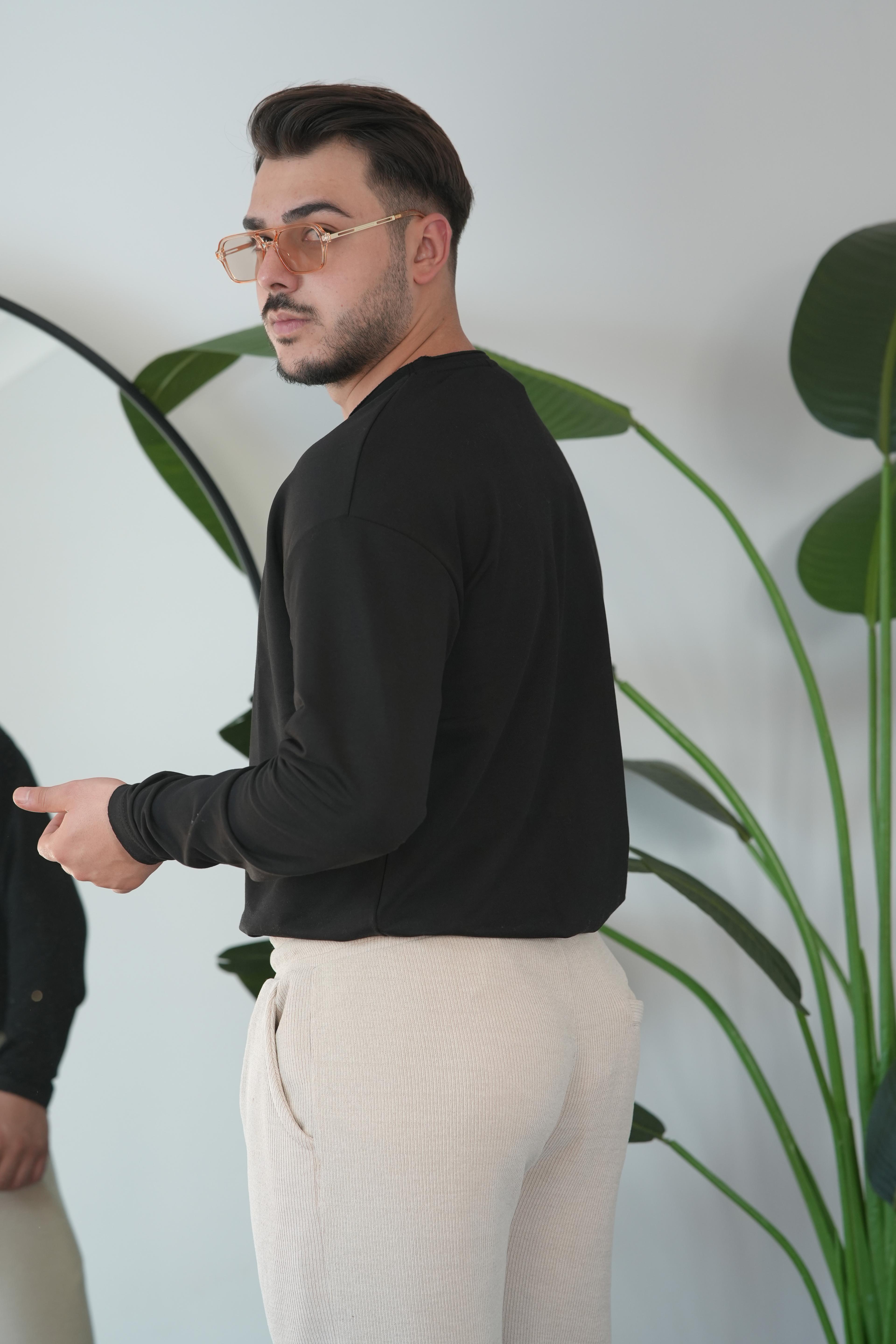 Oversize Bisiklet Yaka Basic Sweatshirt