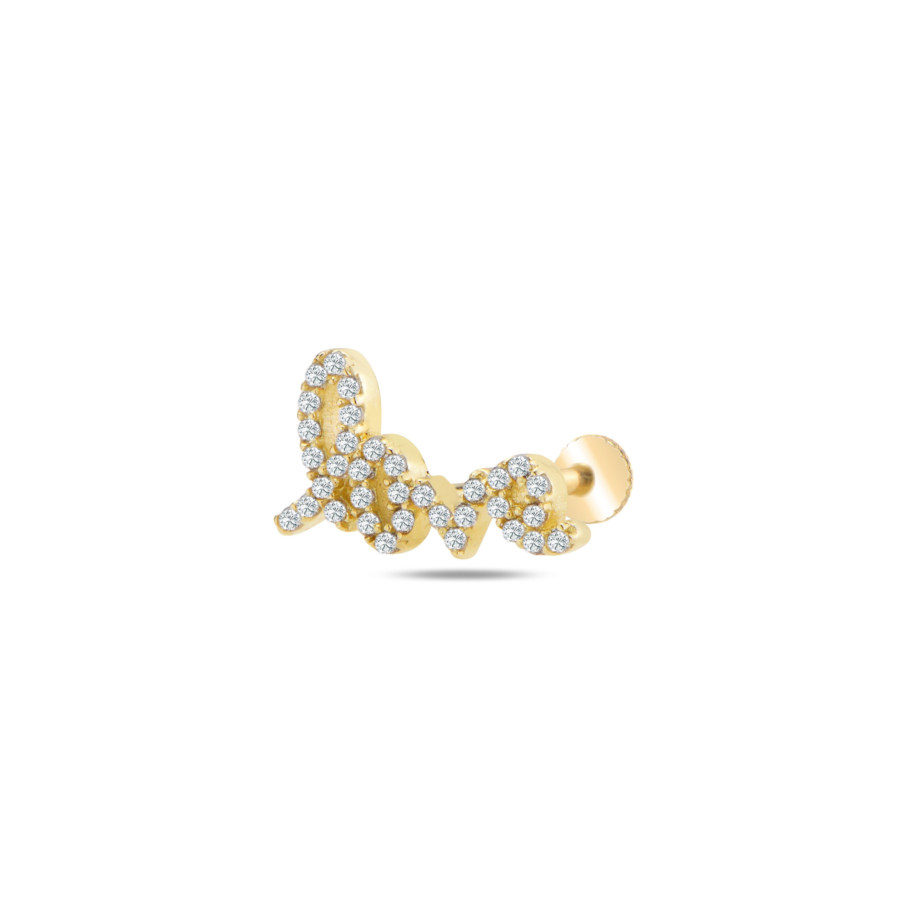 Taşlı LOVE piercing