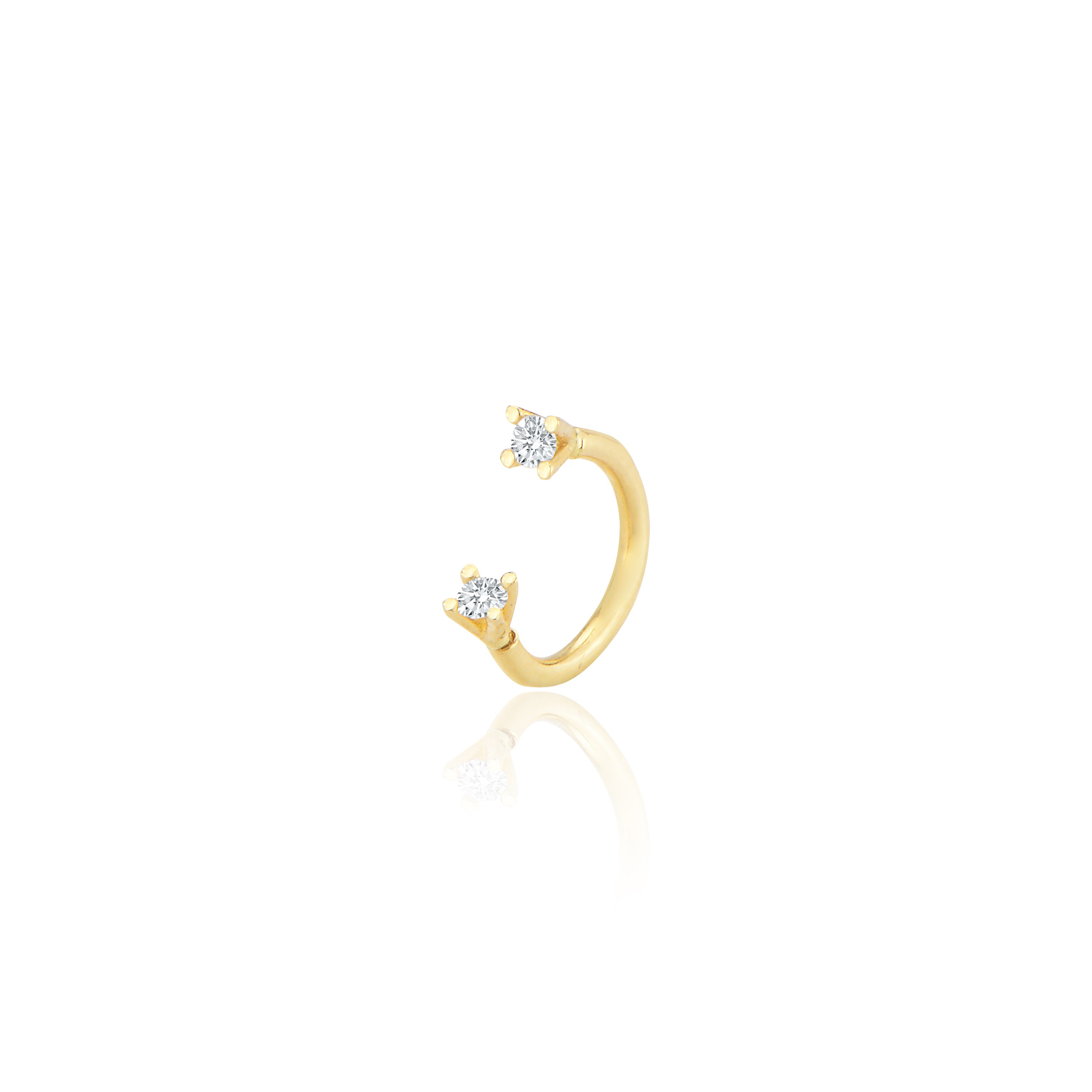 Taşlı septum yarım halka piercing