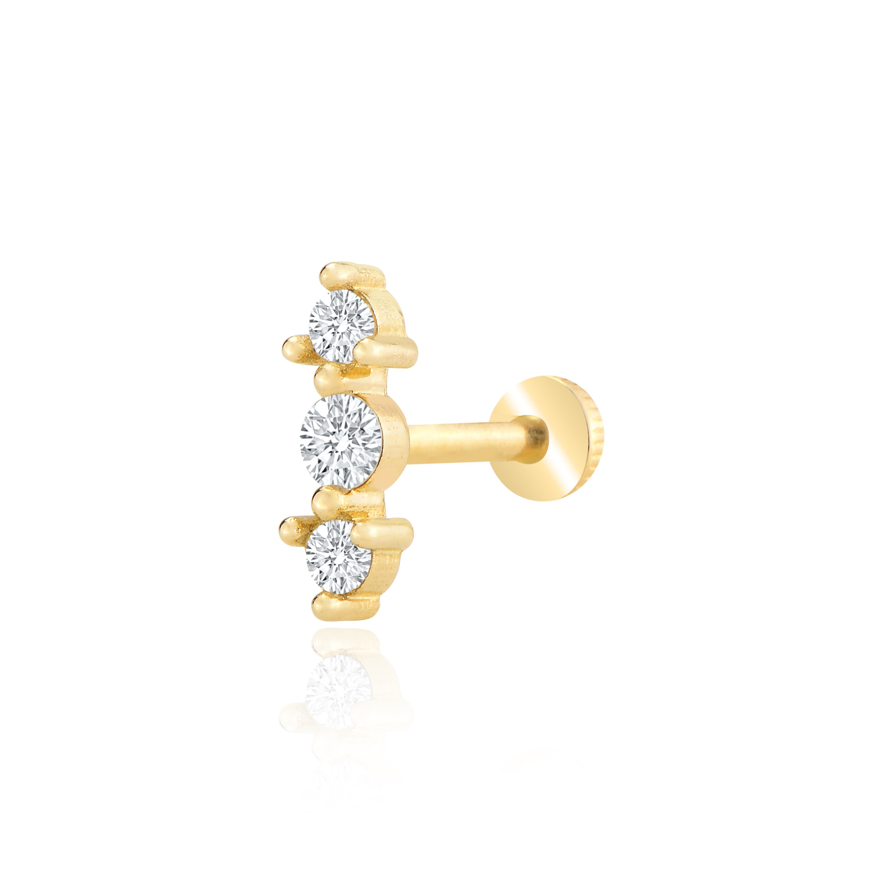 Tria taşlı piercing