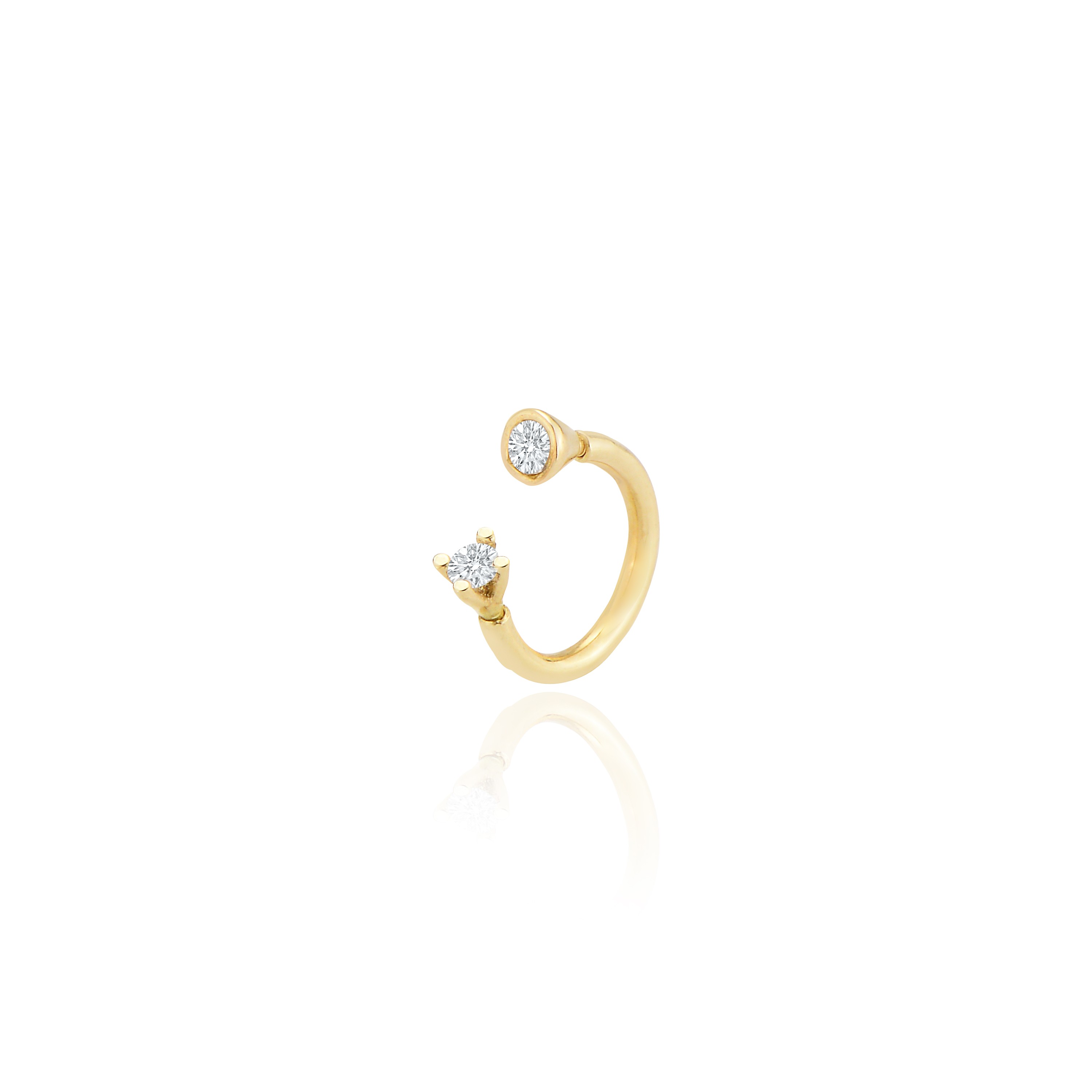 Taşlı septum yarım halka piercing