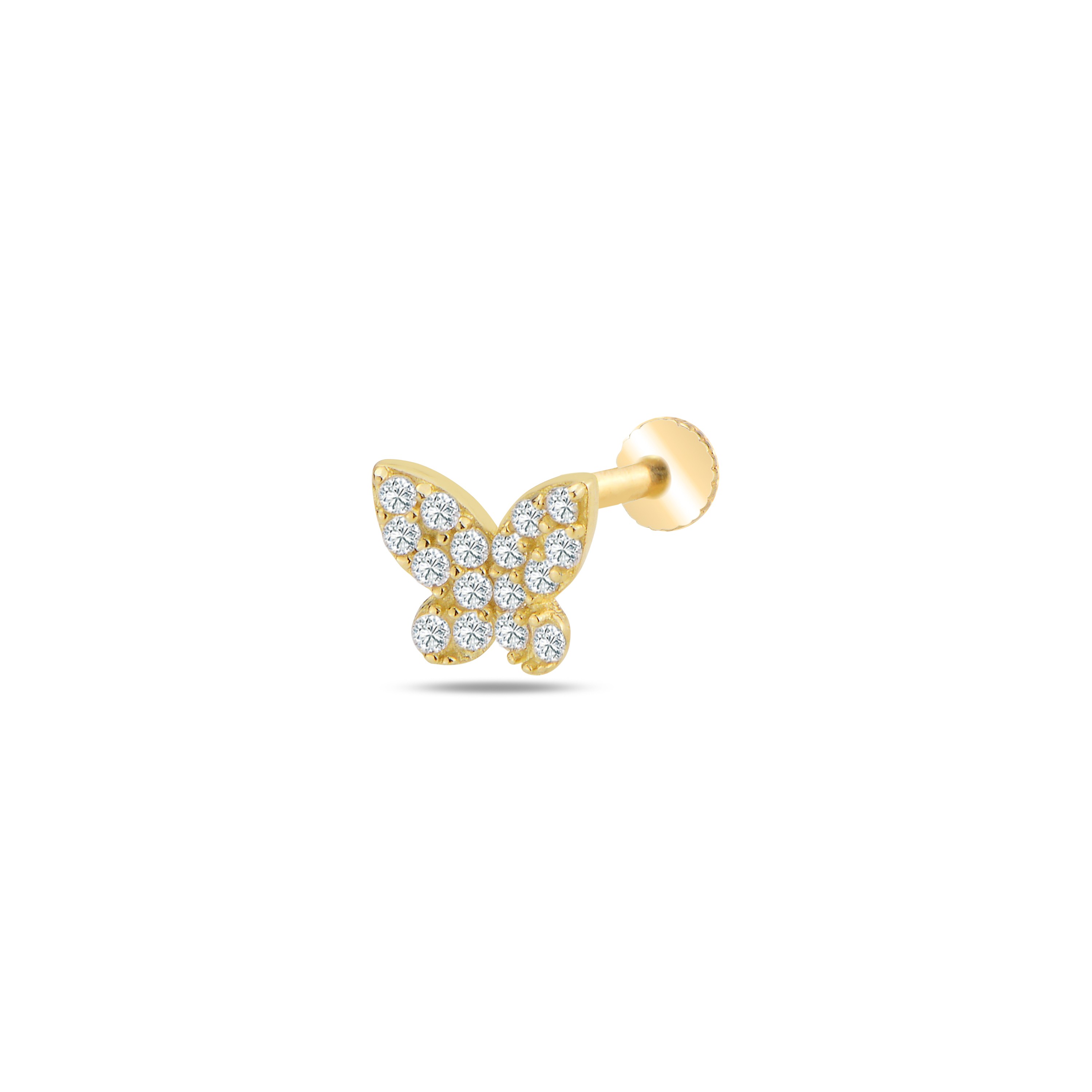 Taşlı kelebek piercing