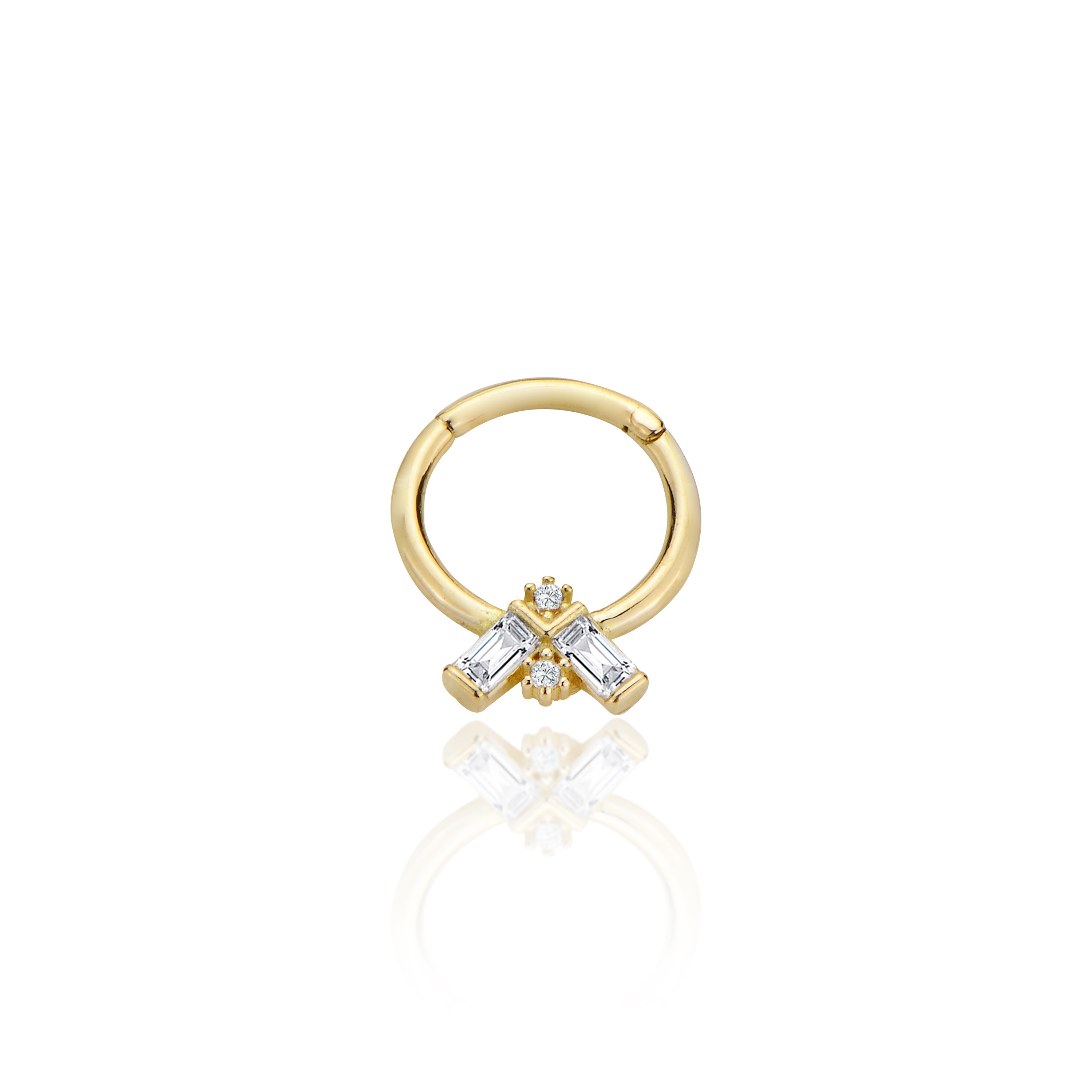 Tasarım baget taşlı halka helix piercing