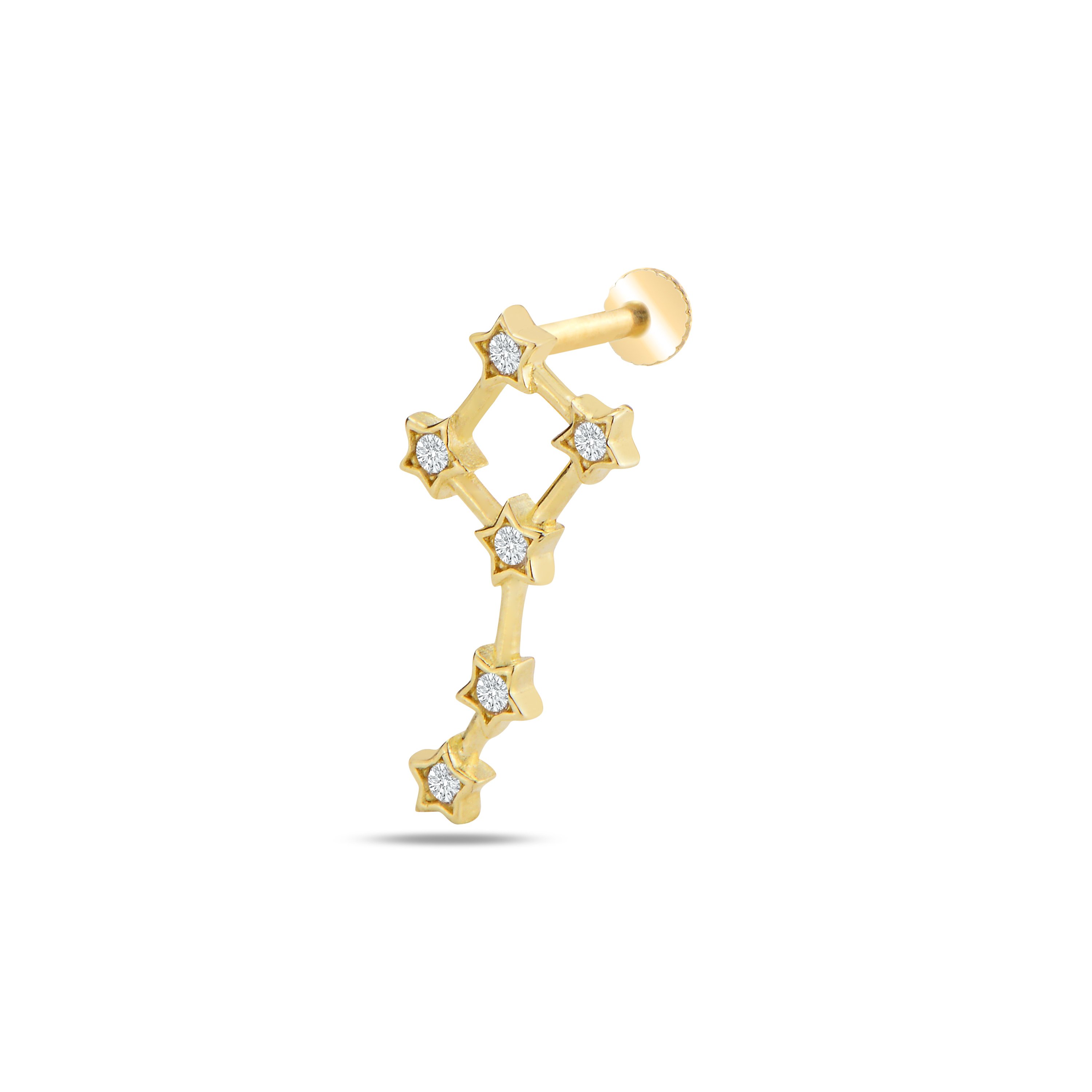 Tasarım taşlı yıldızlar piercing
