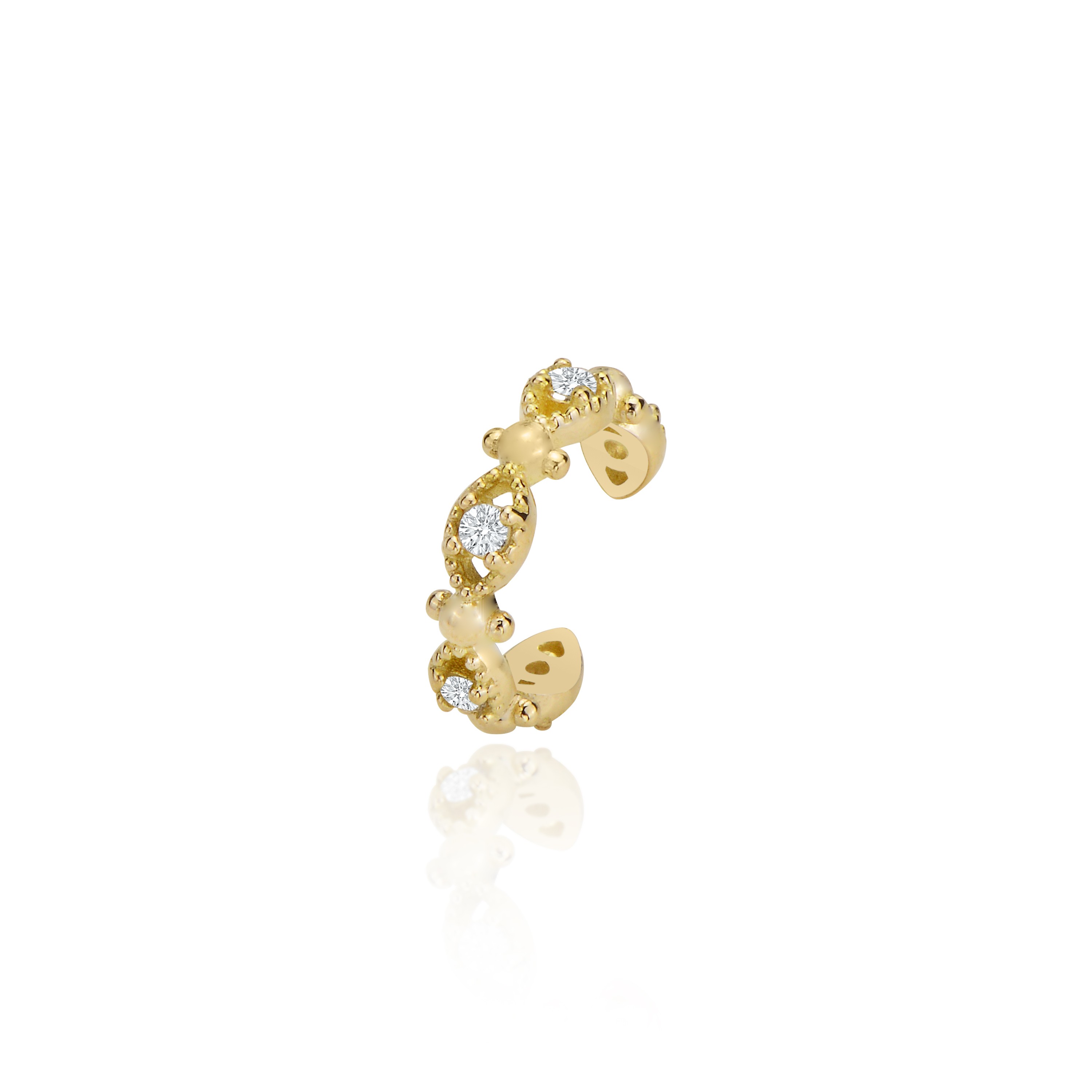Tasarım taşlı earcuff kıkırdak küpe