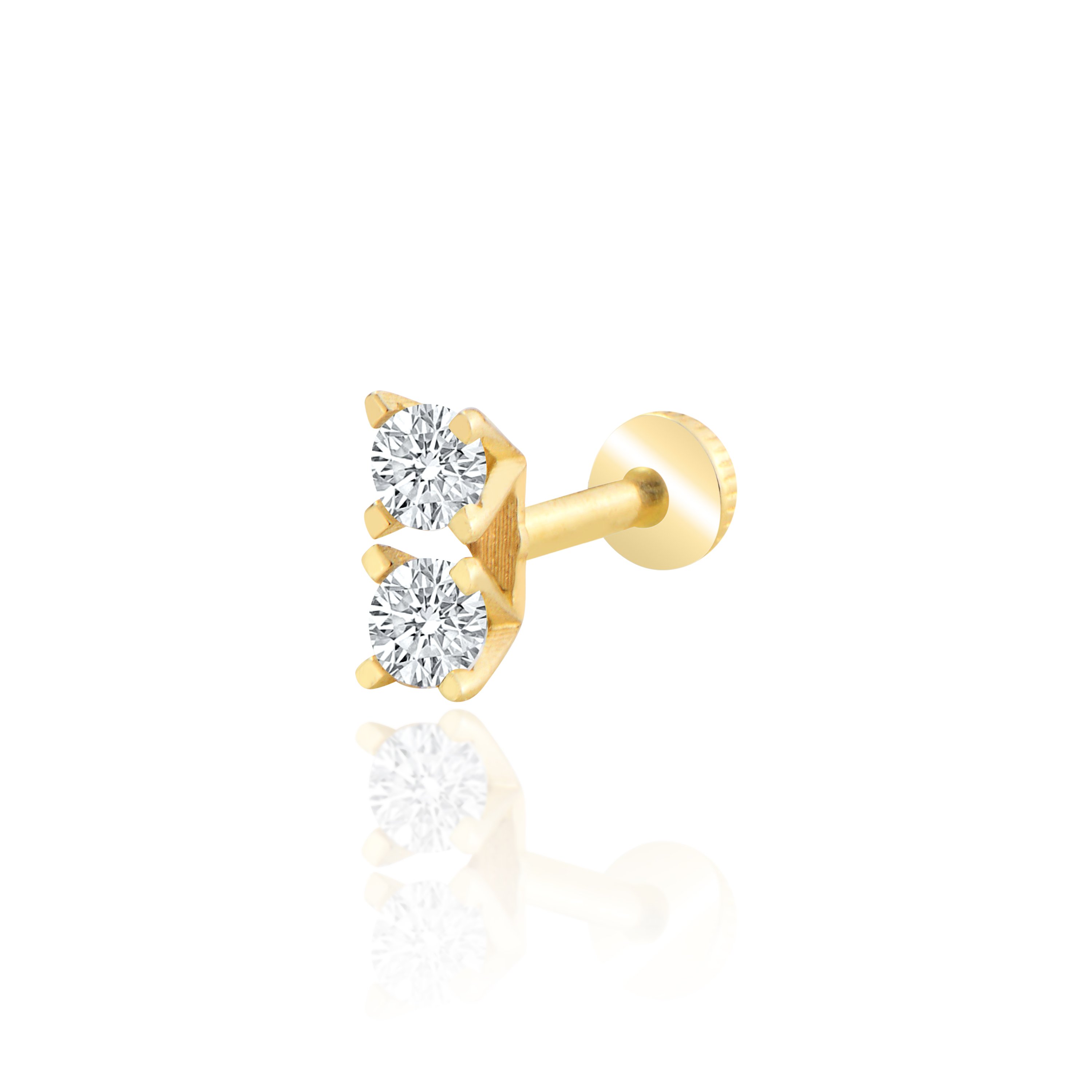 2li karetaş tragus piercing - sarı altın
