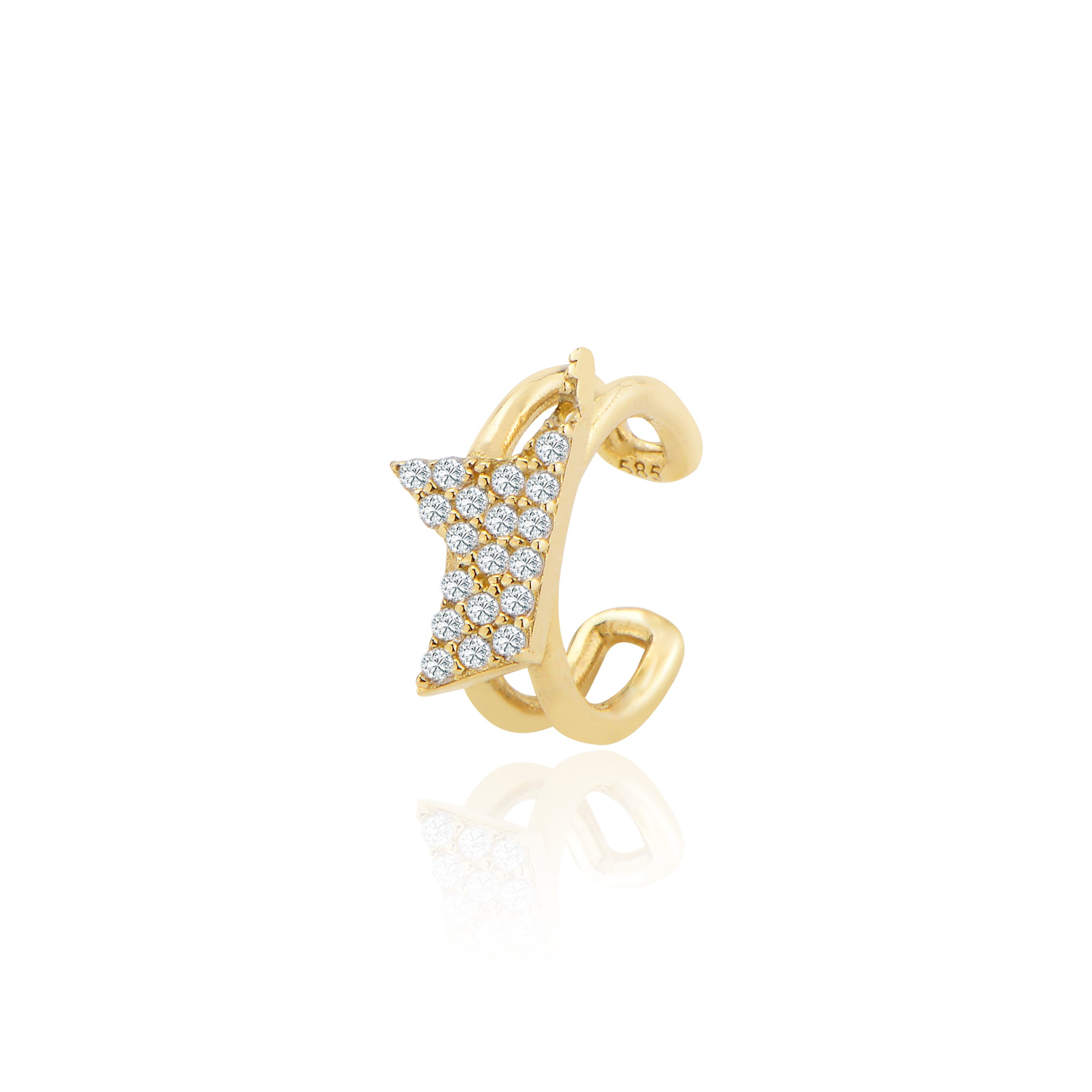 Tasarım taşlı kıkırdak earcuff piercing