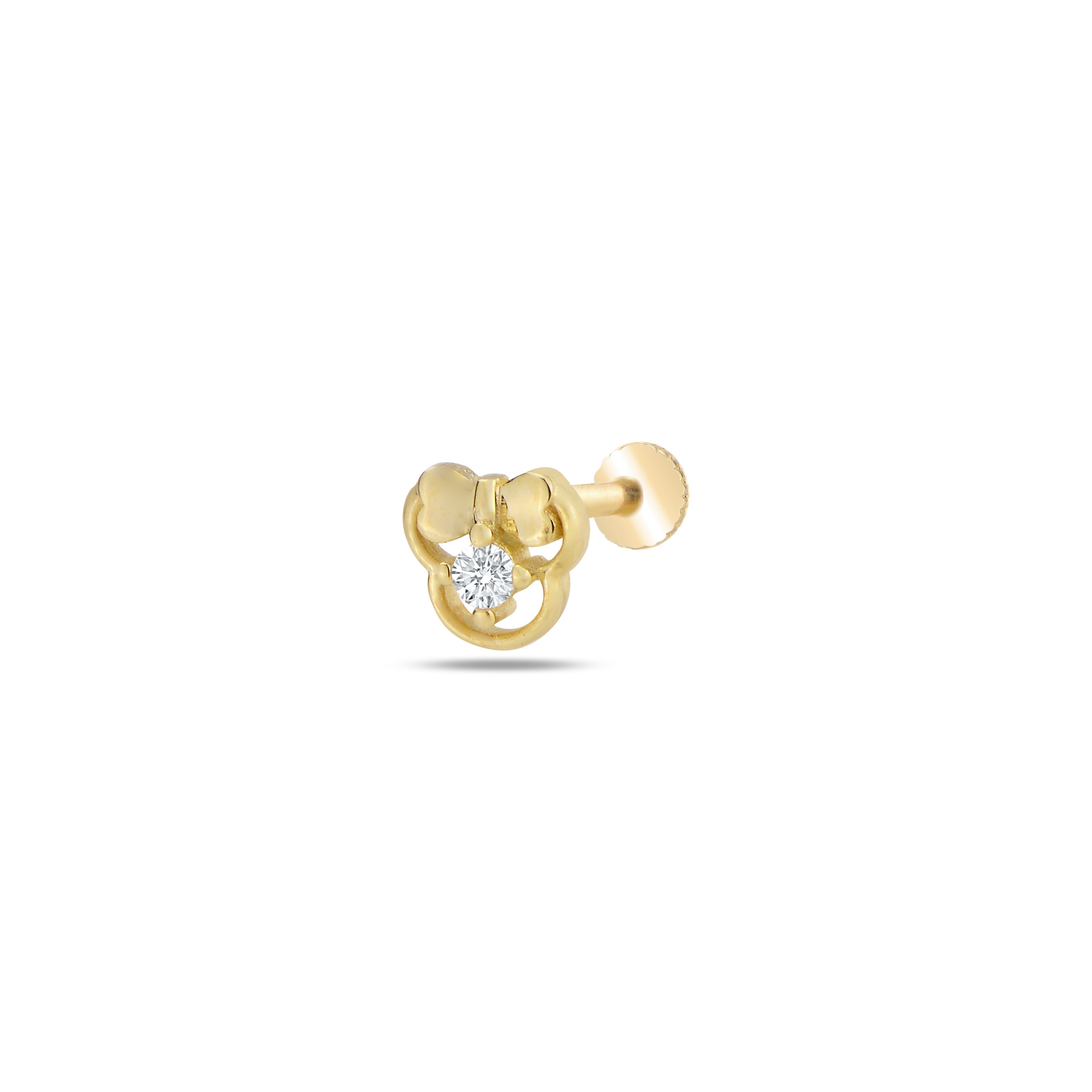 Tasarım taşlı tragus piercing
