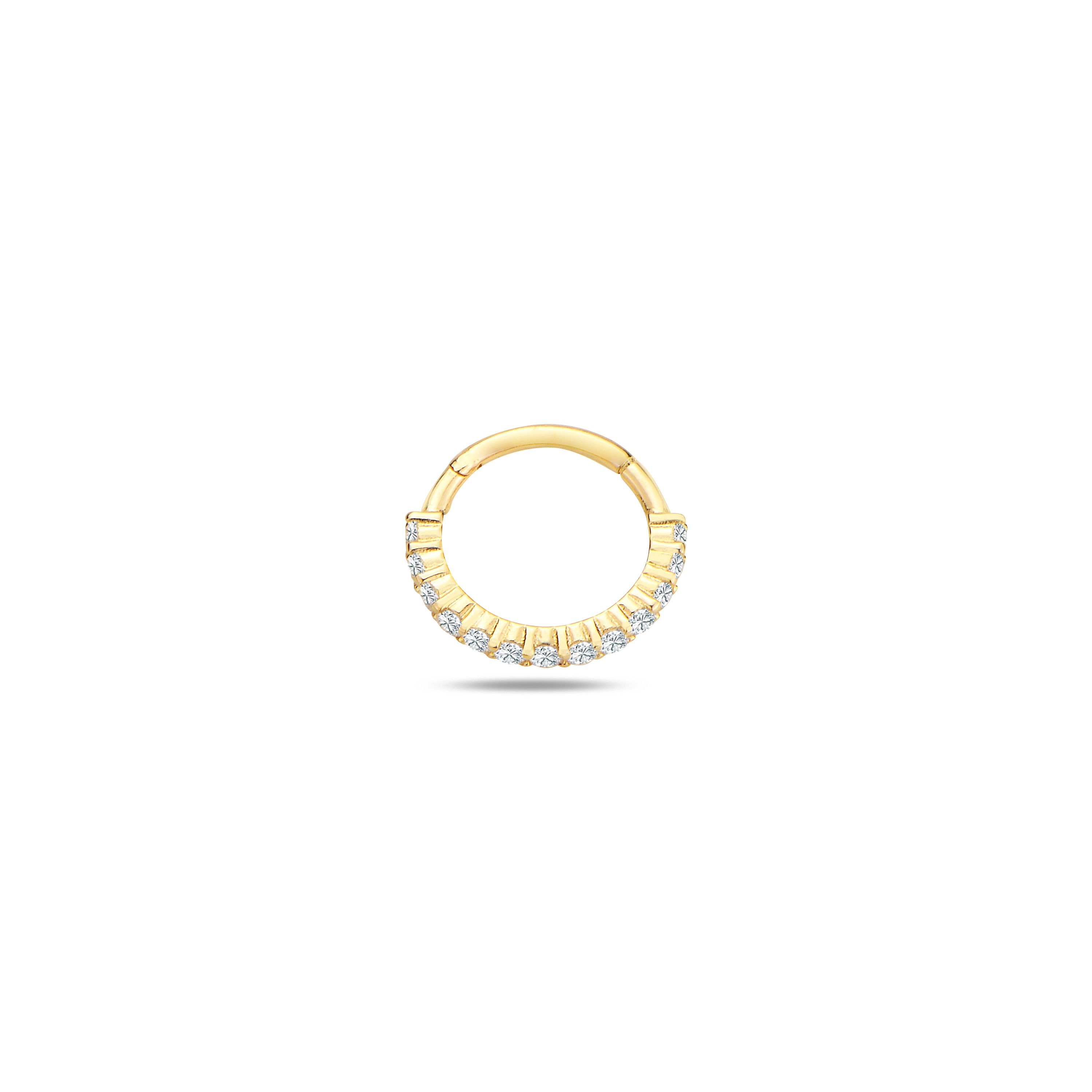 Taşlı halka helix piercing