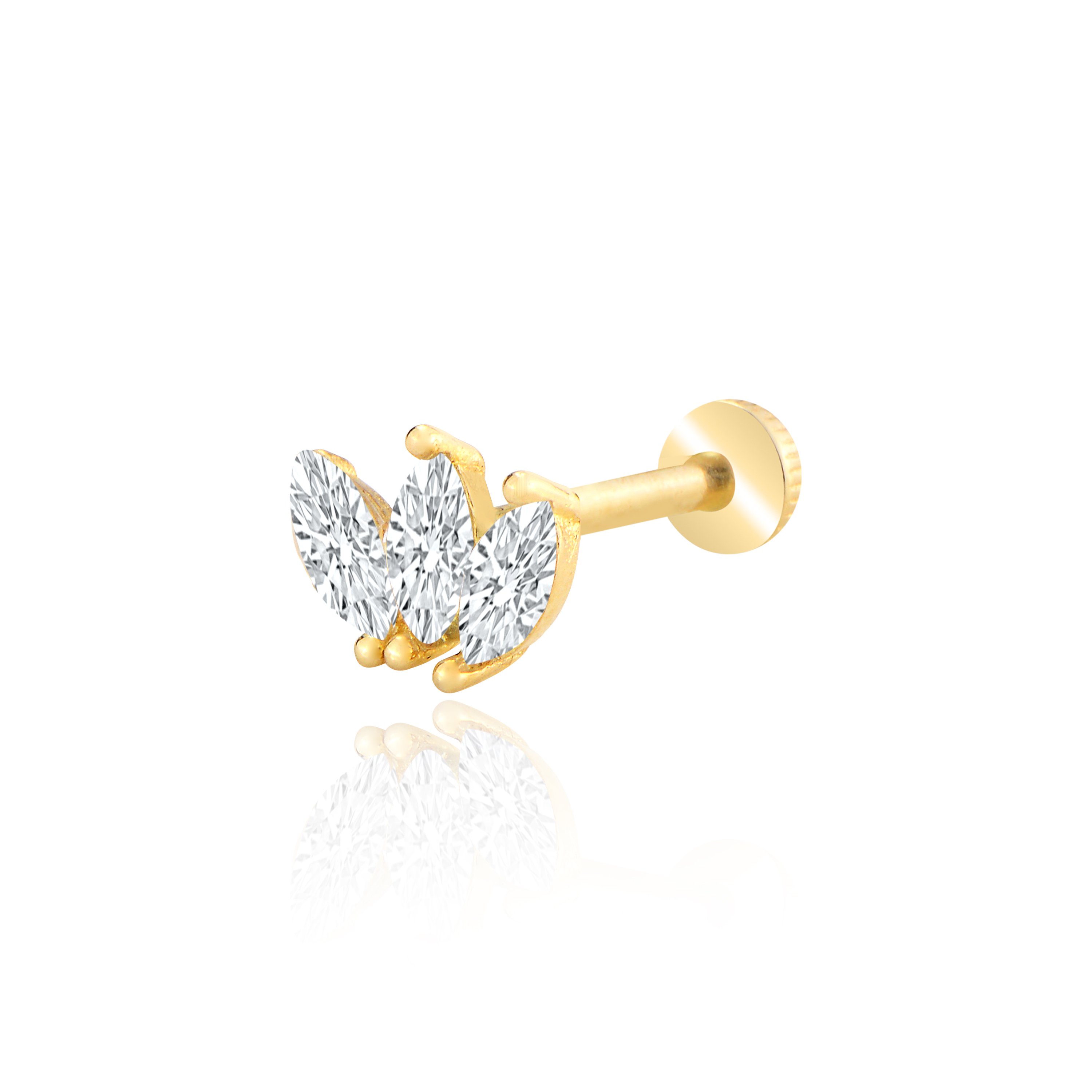 Tria markiz taşlı piercing