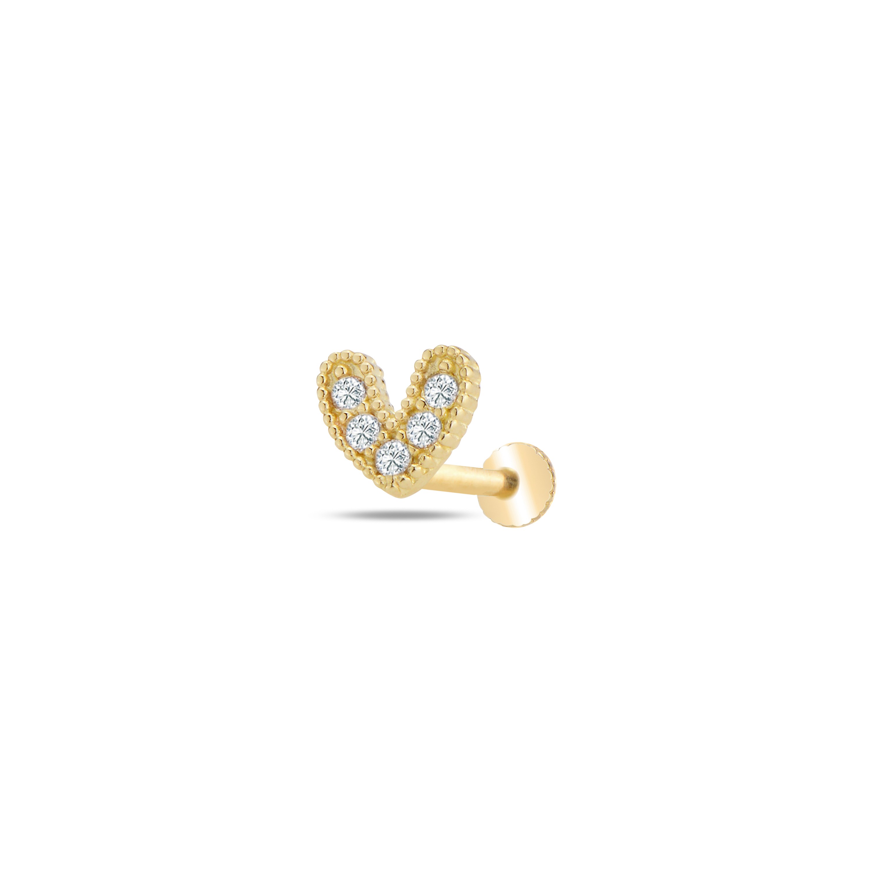 Tasarım kalp tragus piercing