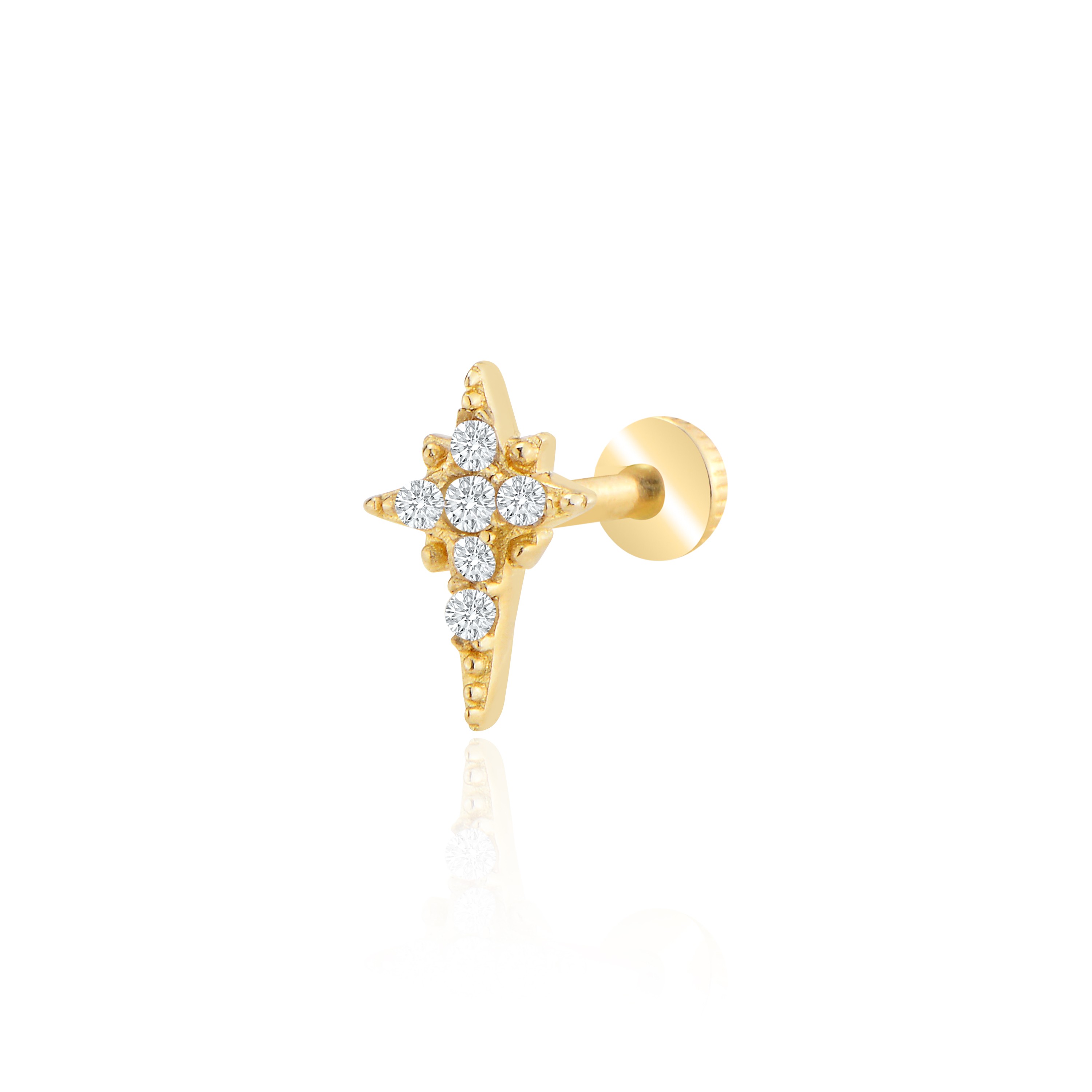 Kutup yıldızı tragus piercing