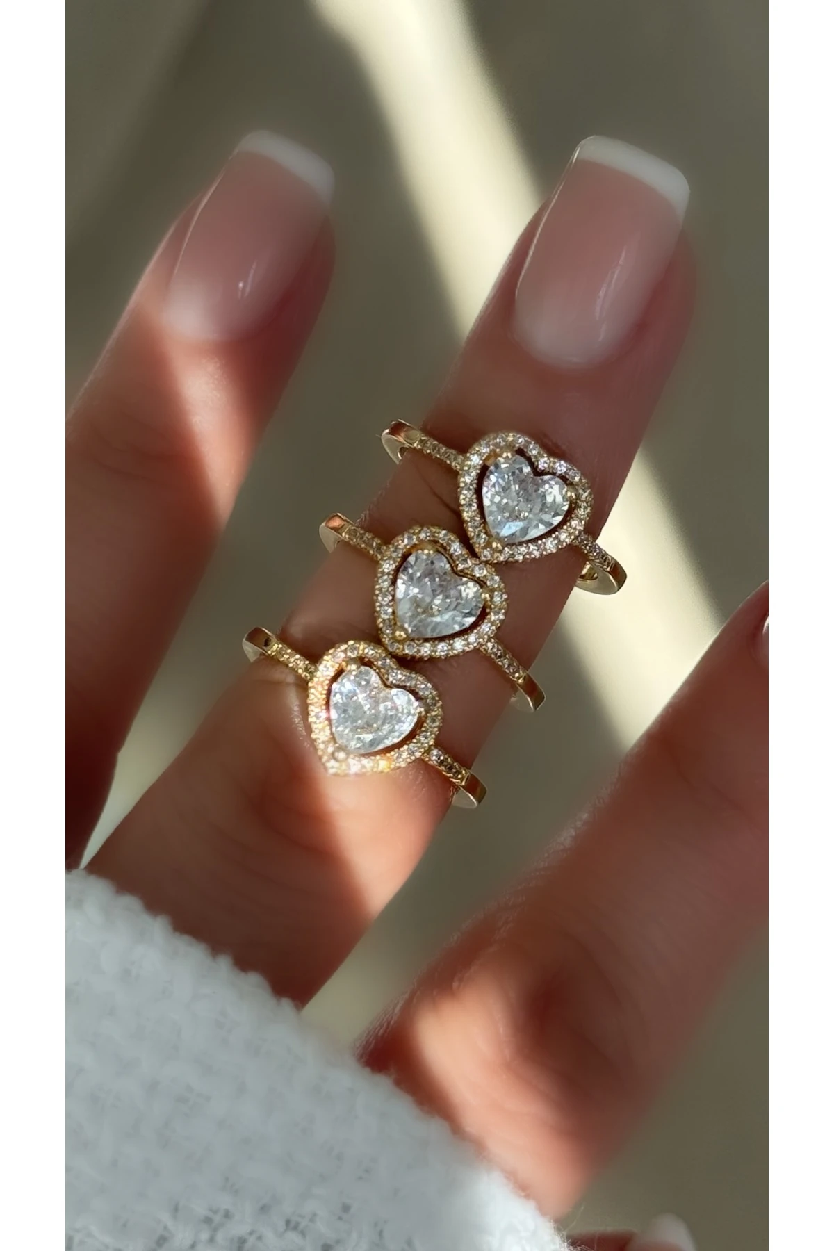 Çelik Gold Kalp Yüzük