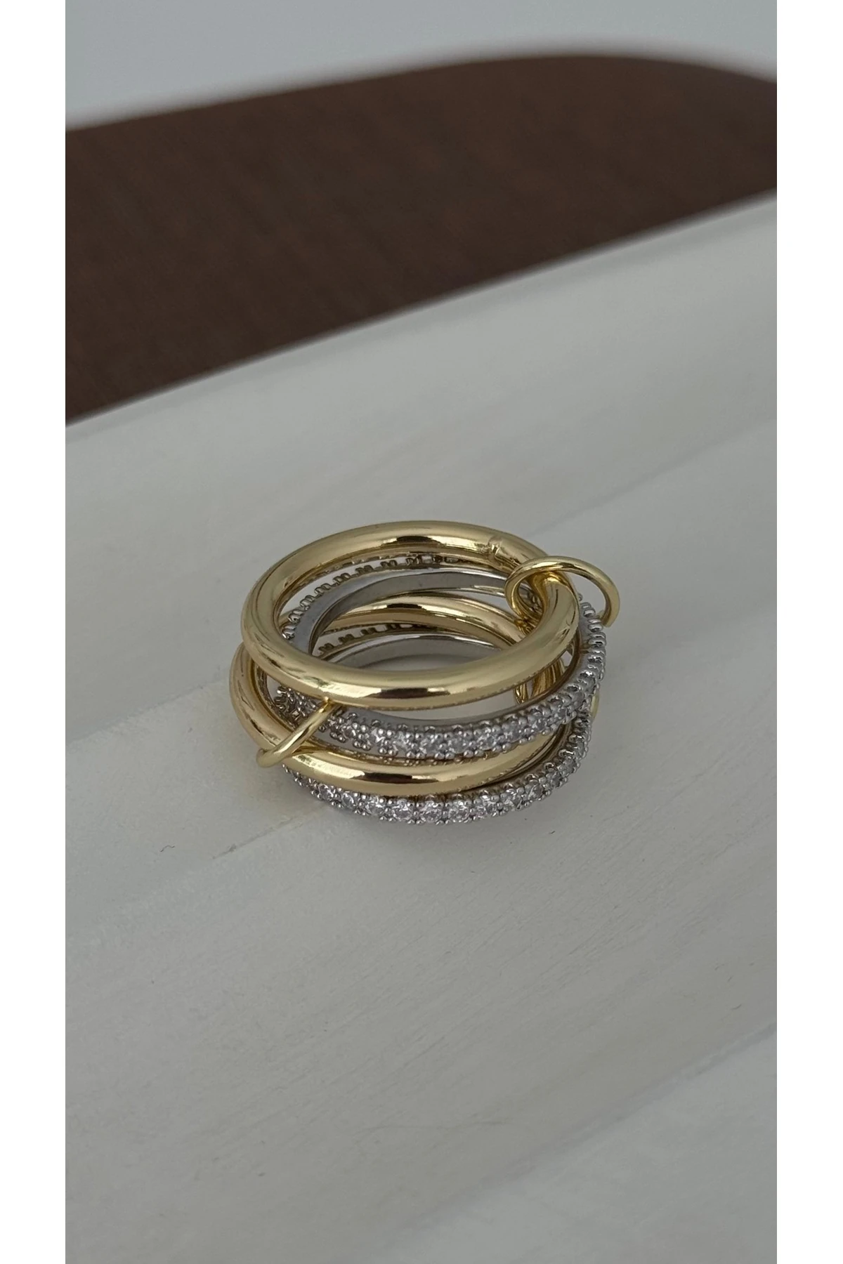 Çelik 4lü Taşlı Yüzük