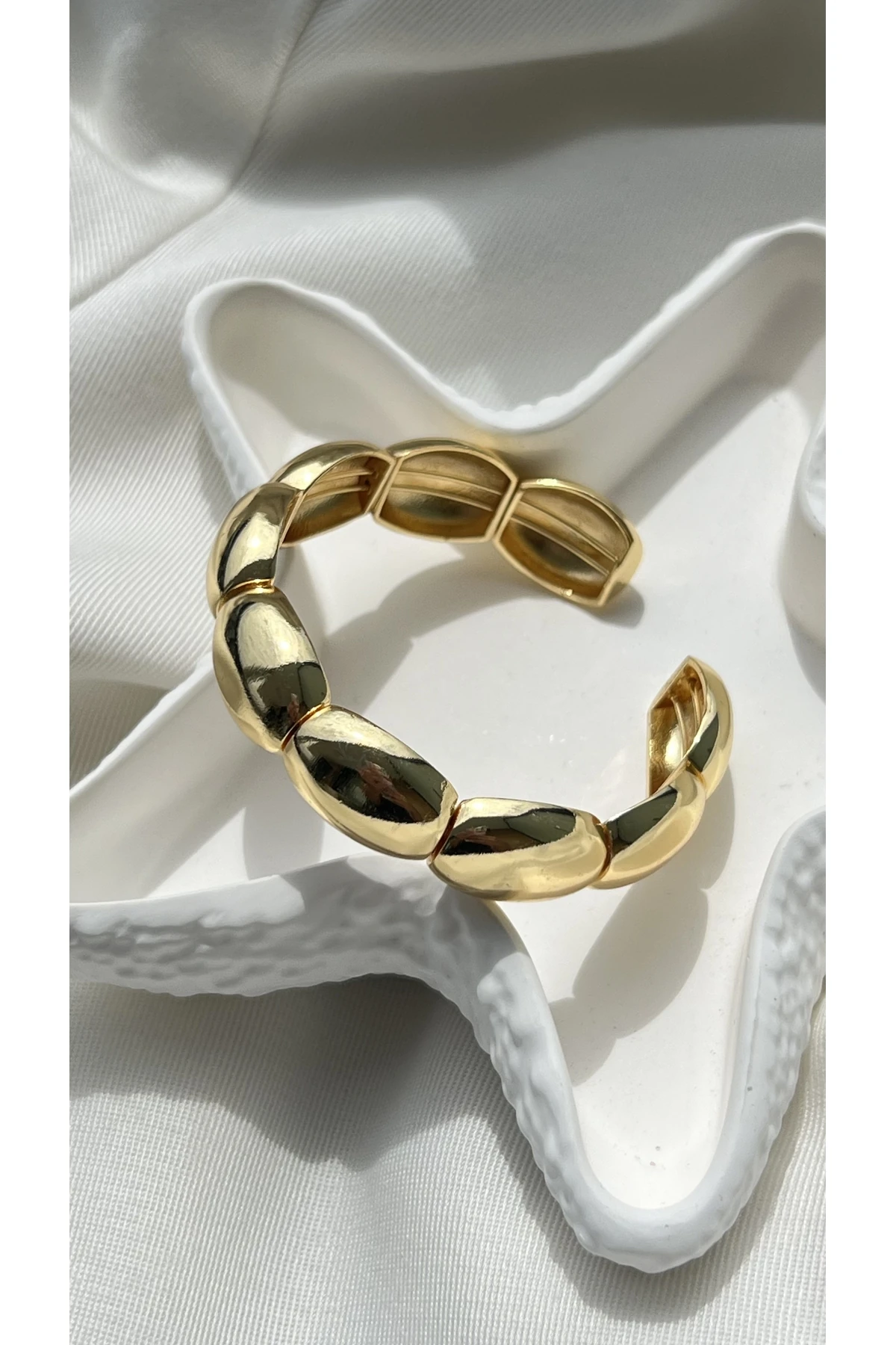 İthal Gold Özel Tasarım Çelik Boğum Bileklik