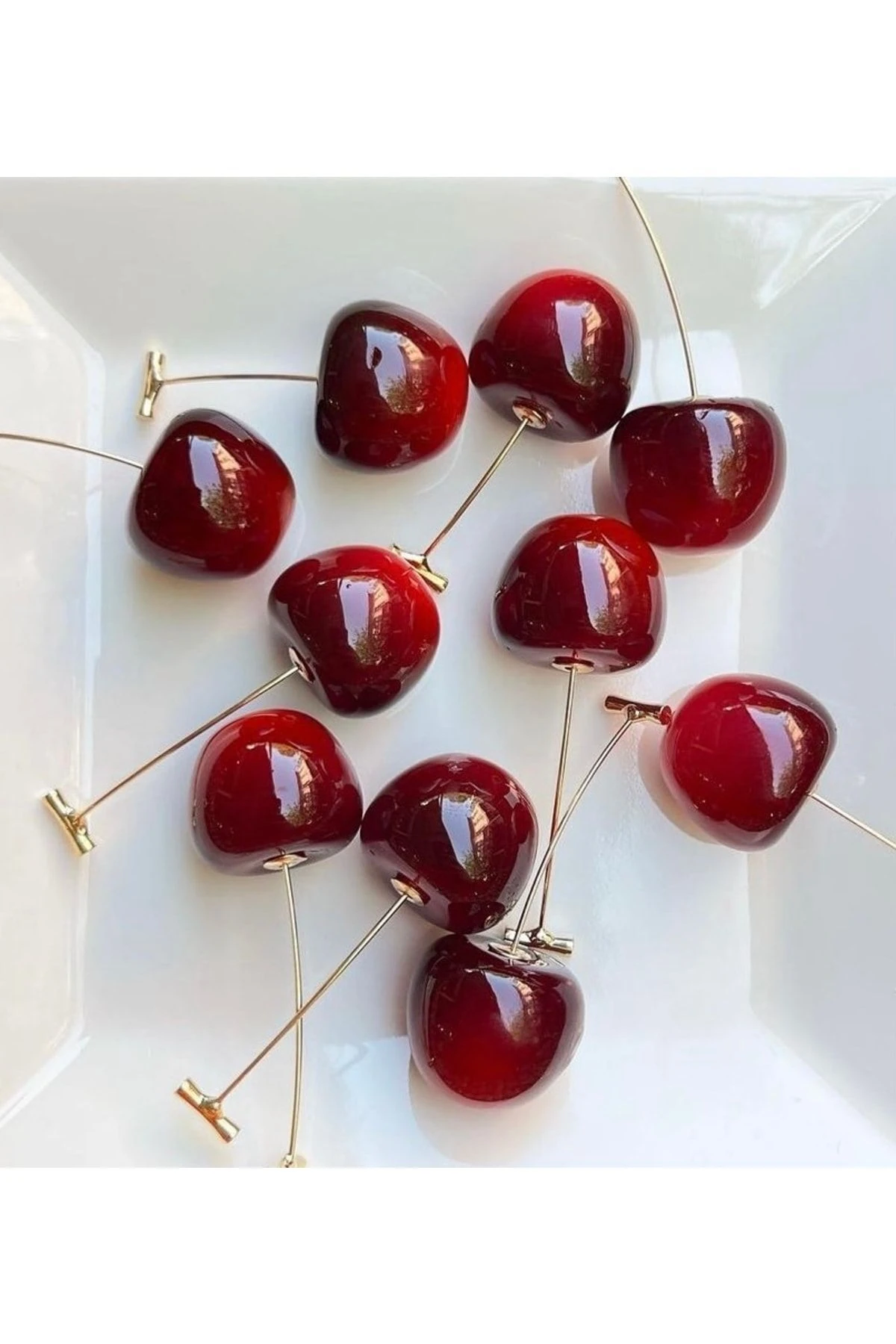 Gerçek Görünümlü Kiraz Küpe