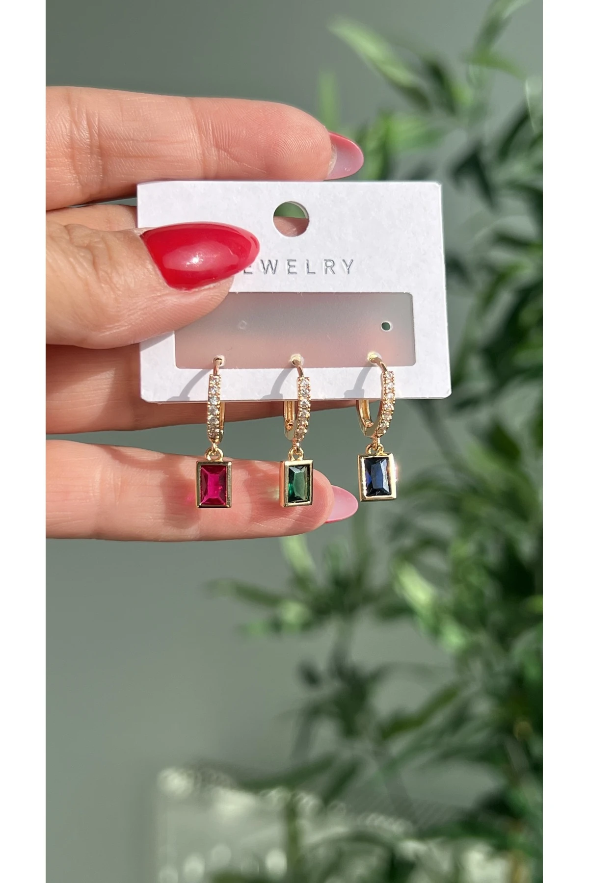 Çelik Renkli 3’lü Küpe Seti