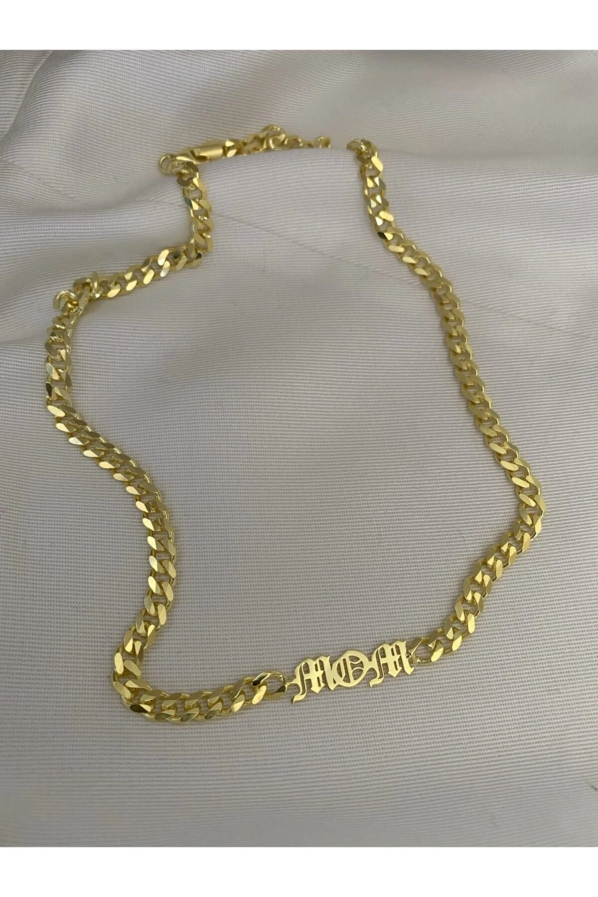 925 Ayar Gümüş Mom Yazılı Kolye