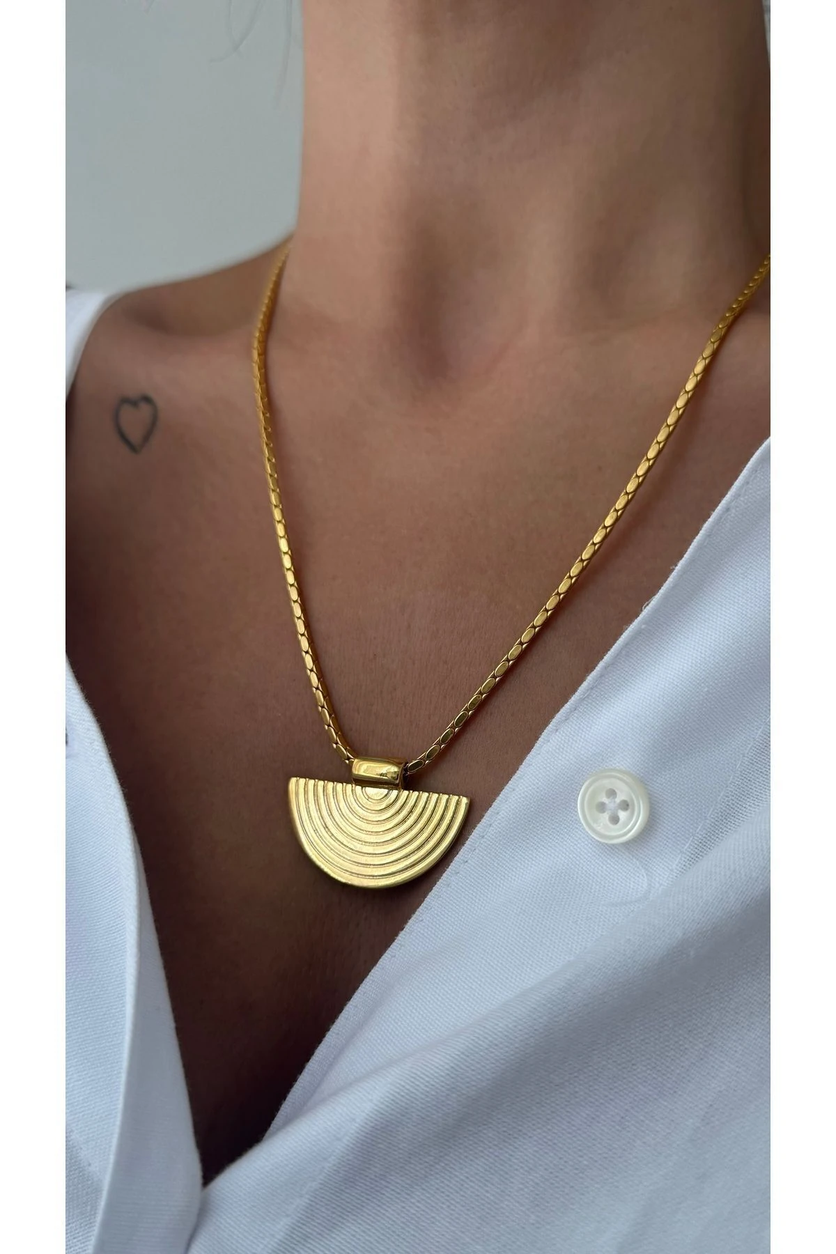 Çelik Antik Ra Kolye