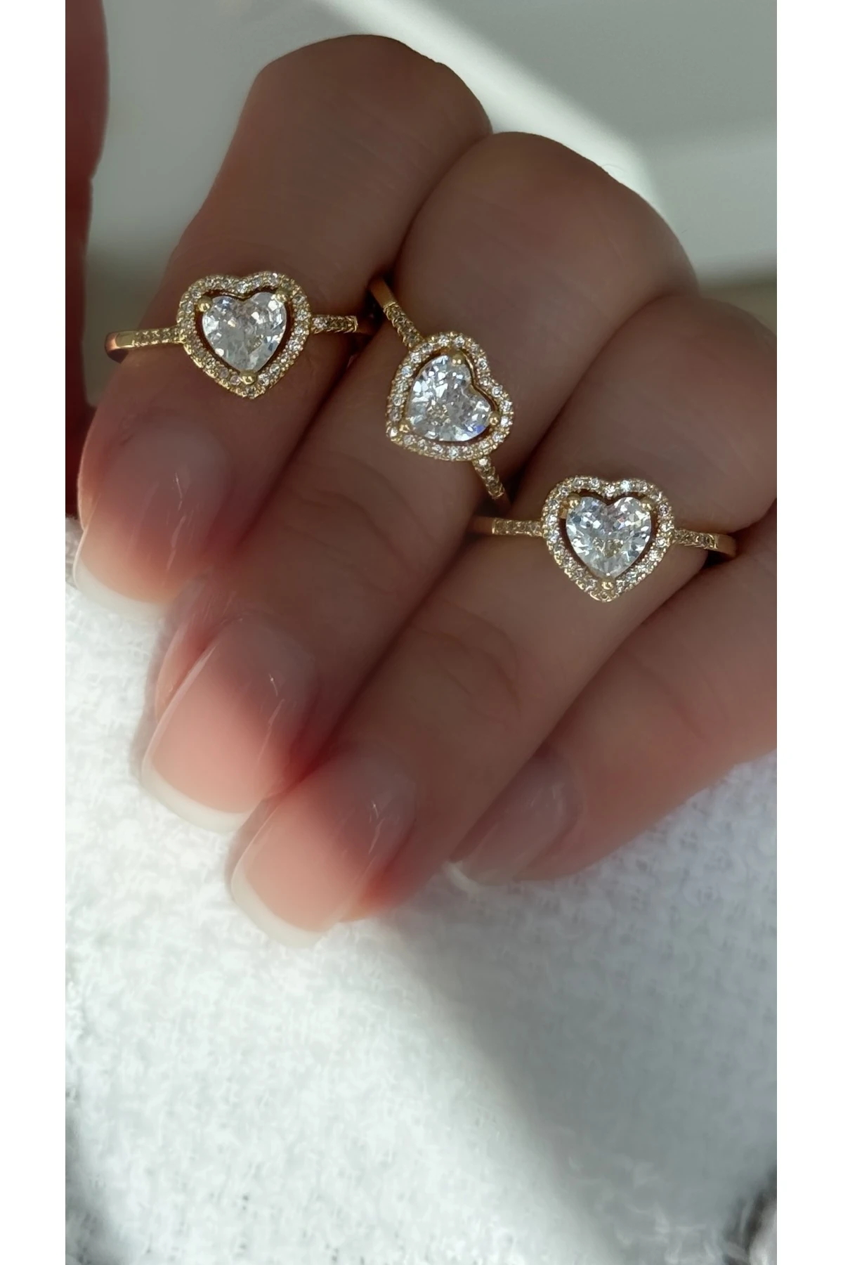 Çelik Gold Kalp Yüzük