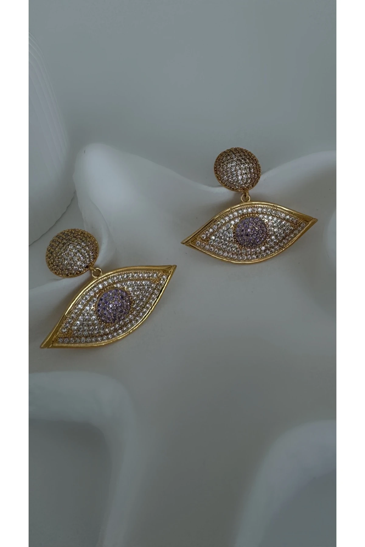 Özel Tasarım Purple Eye Küpe