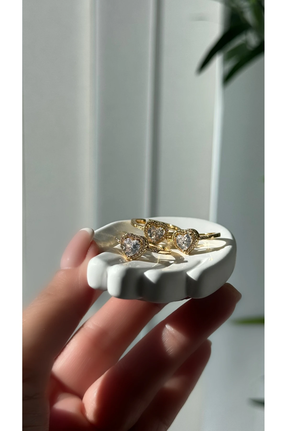 Çelik Gold Kalp Yüzük