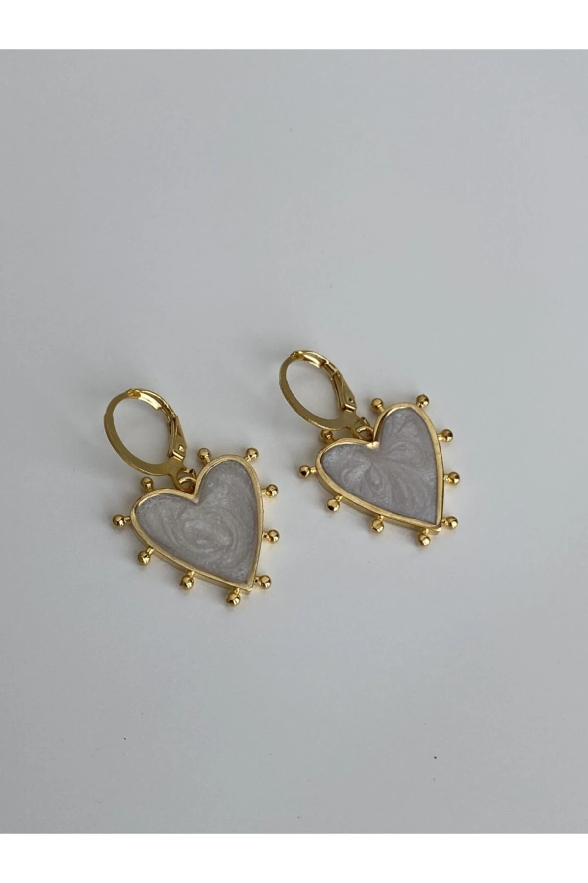 Sedefli Kalp Atışı Küpe