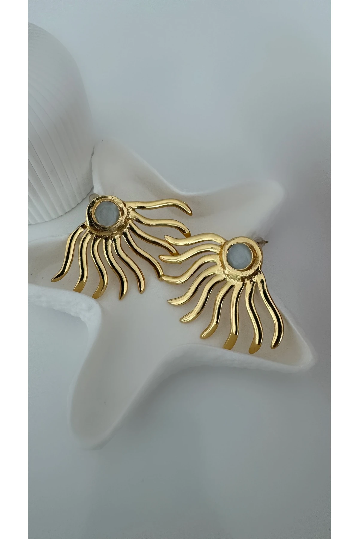 Özel Tasarım Kuvars Taşlı Küpe