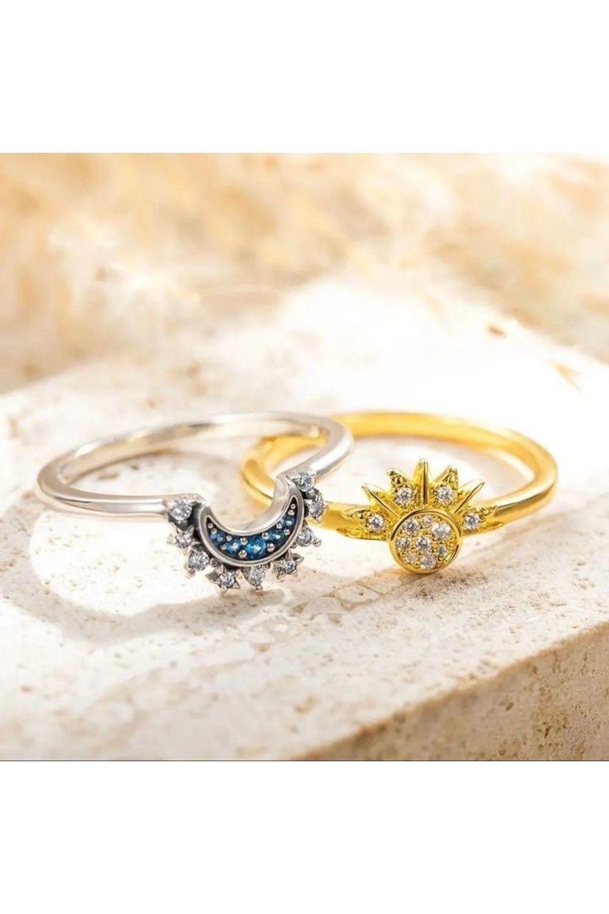 Çelik Güneş Ay Yüzük