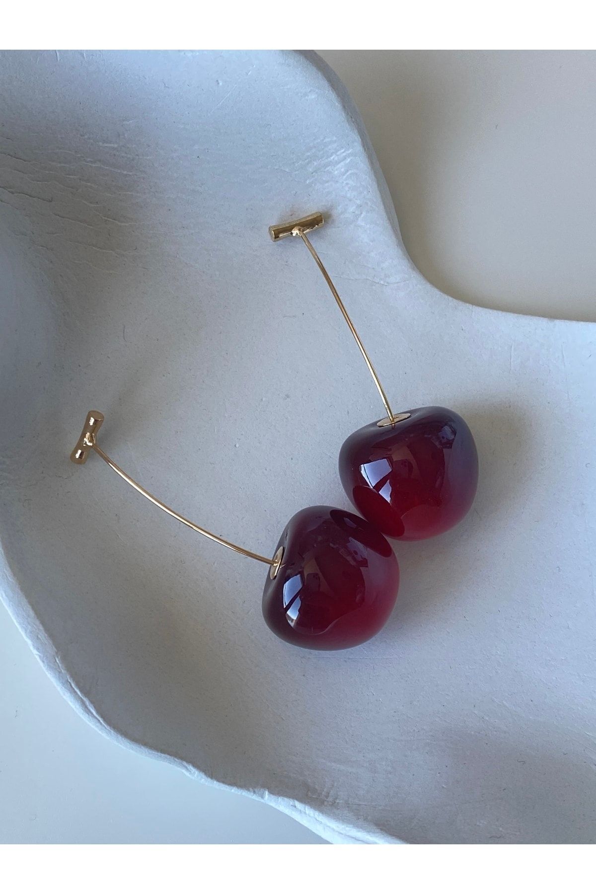 Gerçek Görünümlü Kiraz Küpe