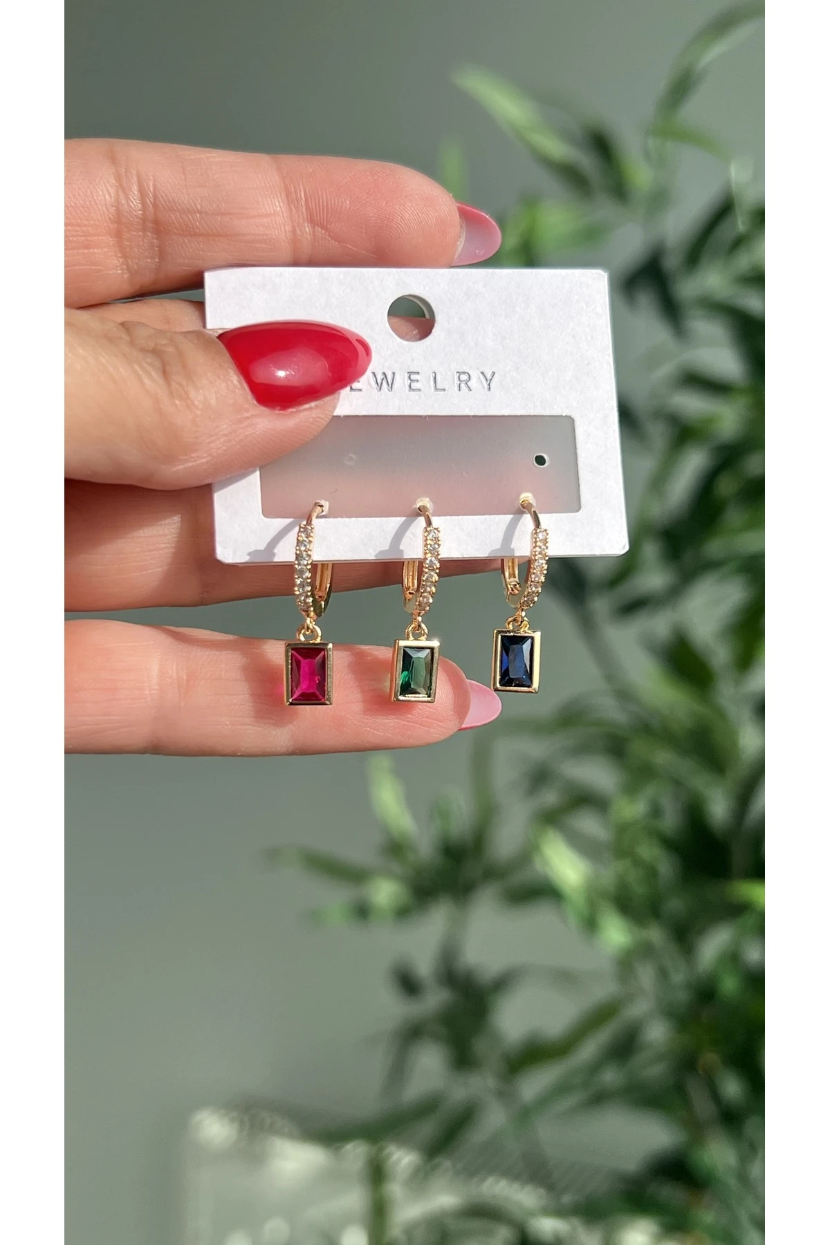 Çelik Renkli 3’lü Küpe Seti