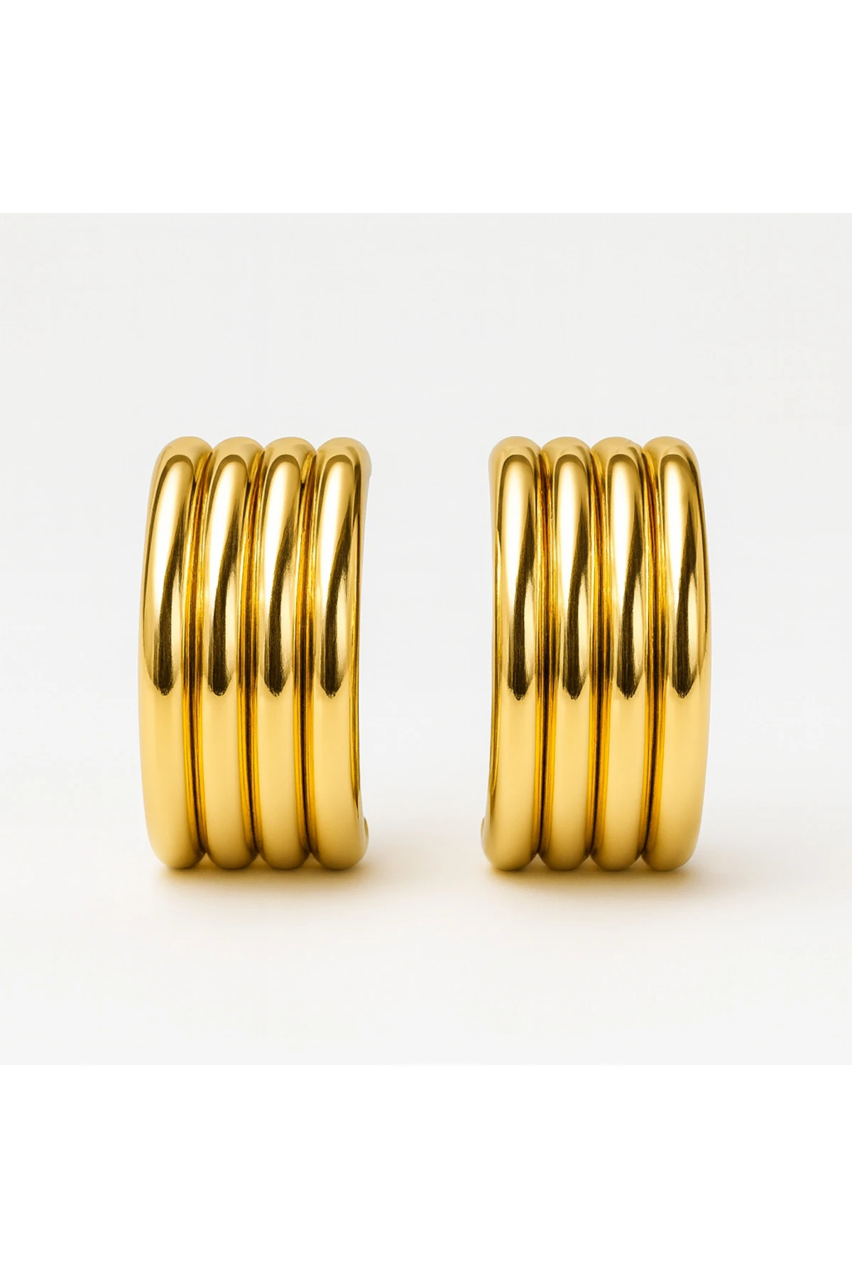 Çelik 4 Halka Küpe