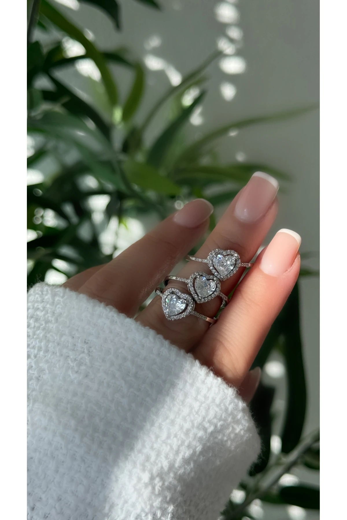 Çelik model Gümüş Kalp Yüzük