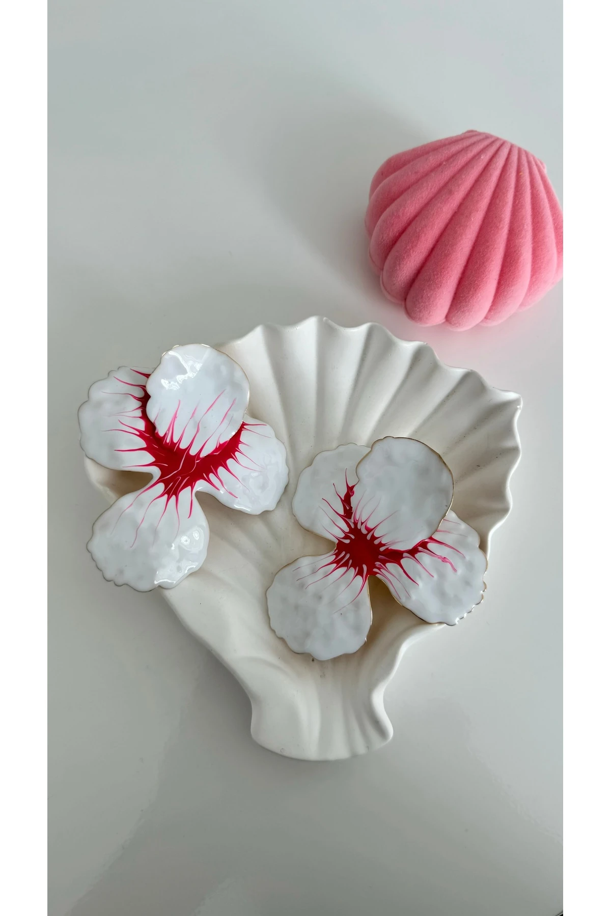 Seramik Orkide Küpe