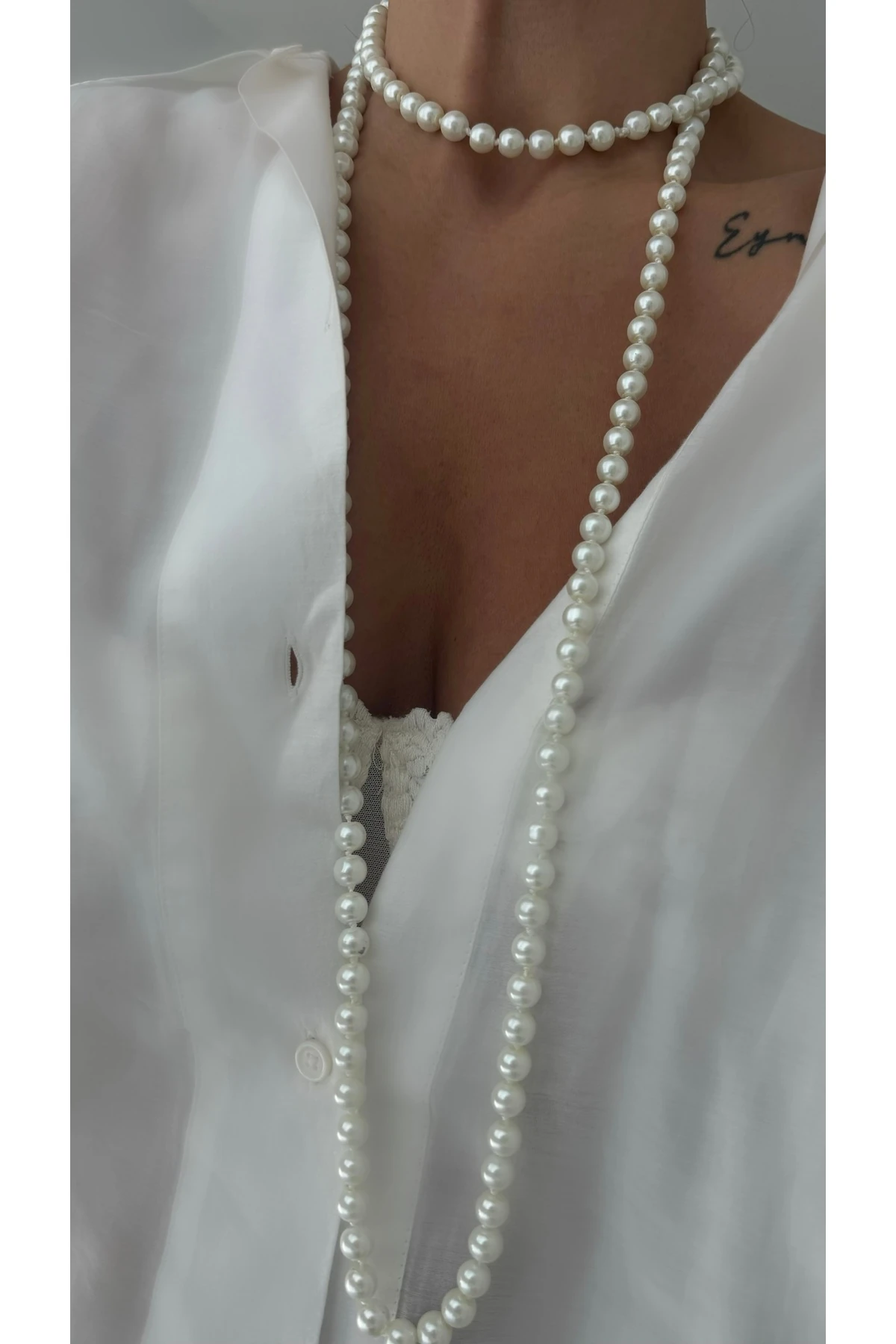 Uzun 1.5 metre İnci Kolye