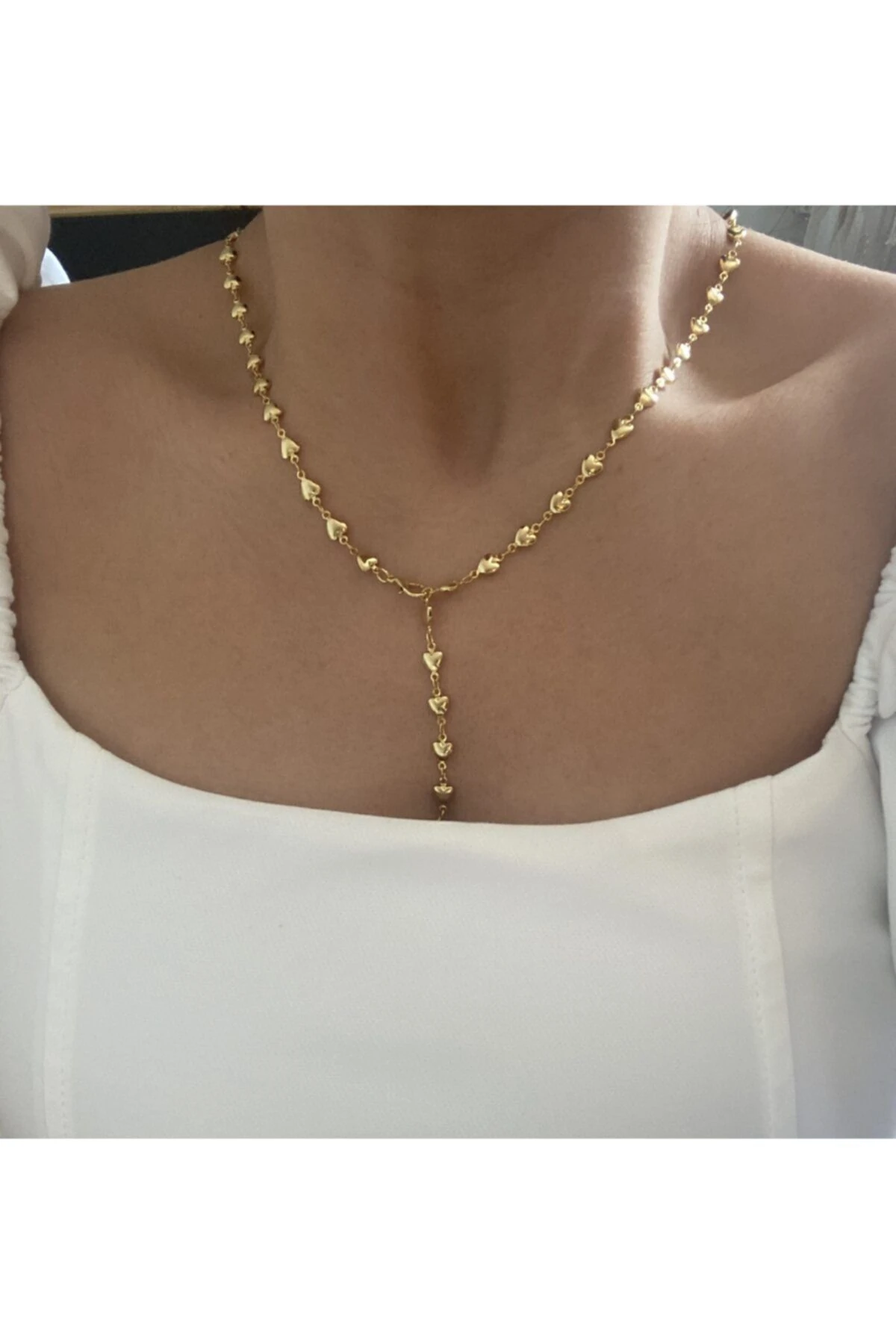 Y Model Kalp Zincir Kolye