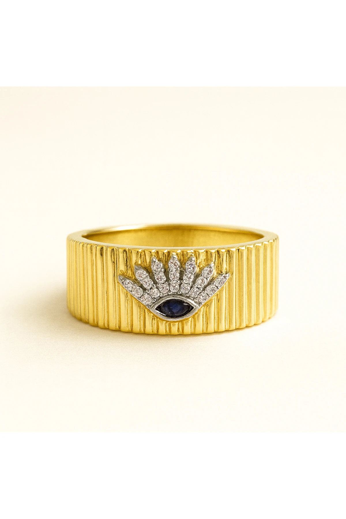 Çelik Göz Figürlü Serçe Parmak Yüzüğü