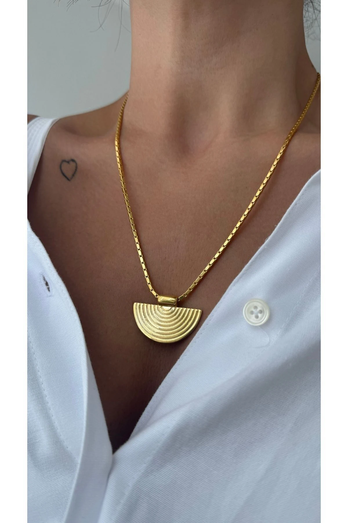 Çelik Antik Ra Kolye