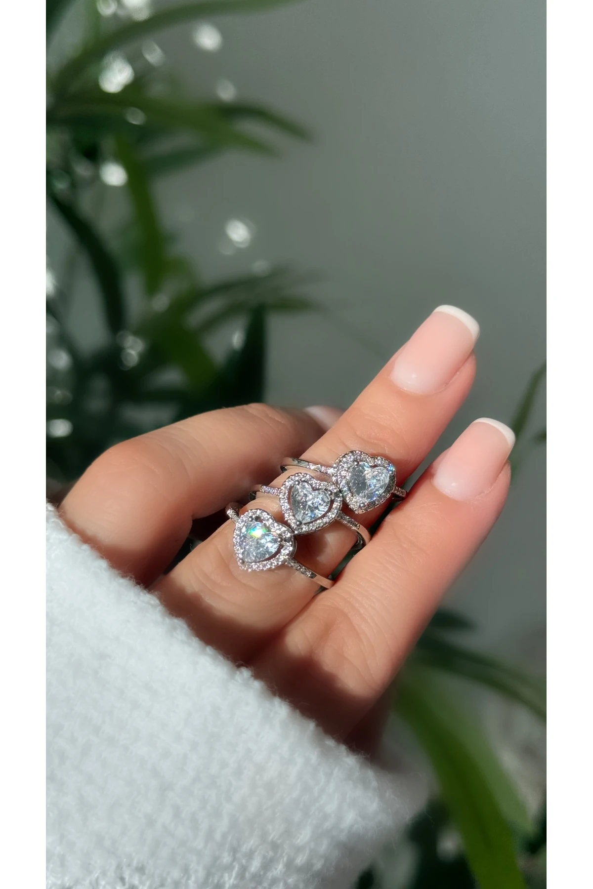 Çelik model Gümüş Kalp Yüzük