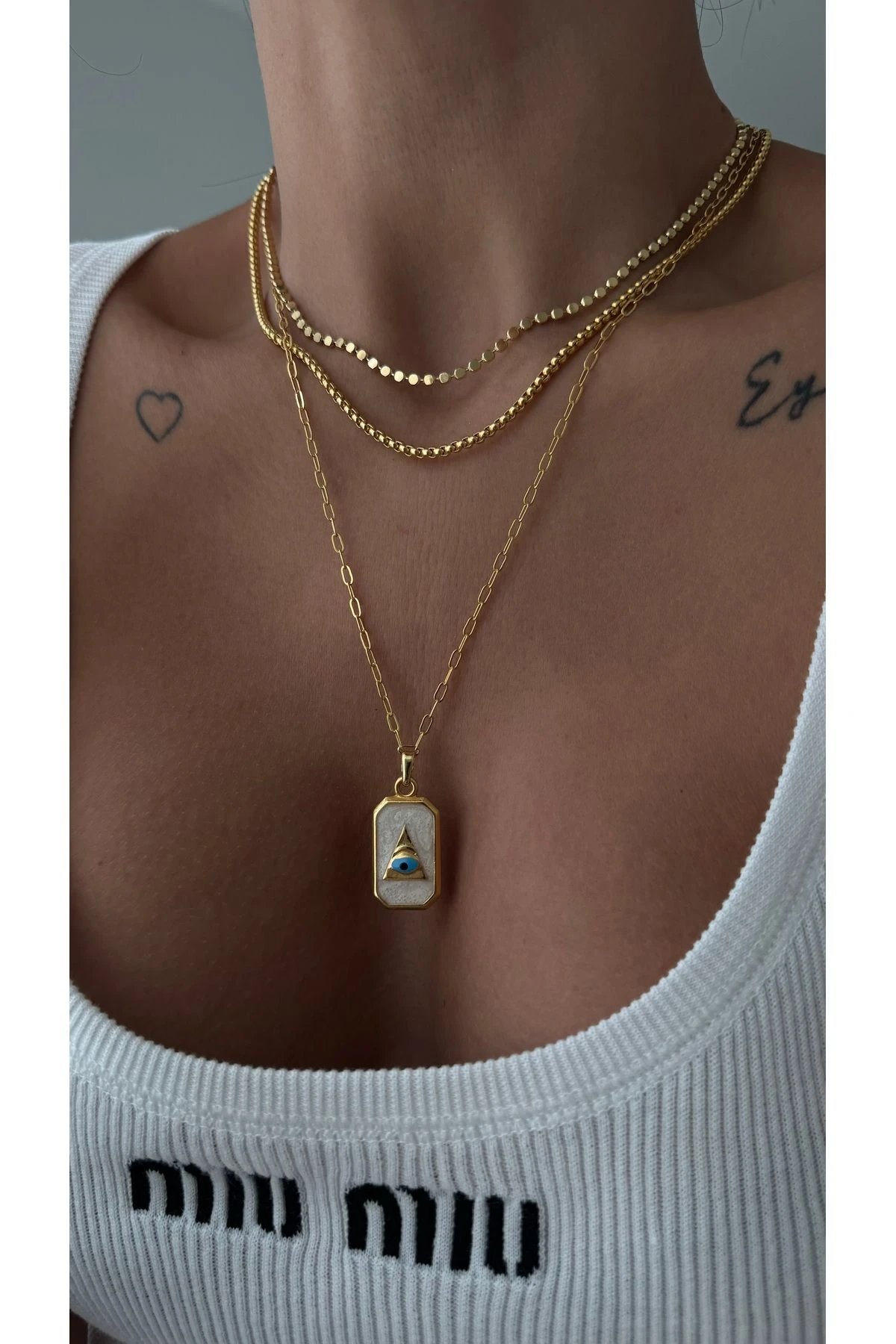 Çelik Evil Eye Kolye