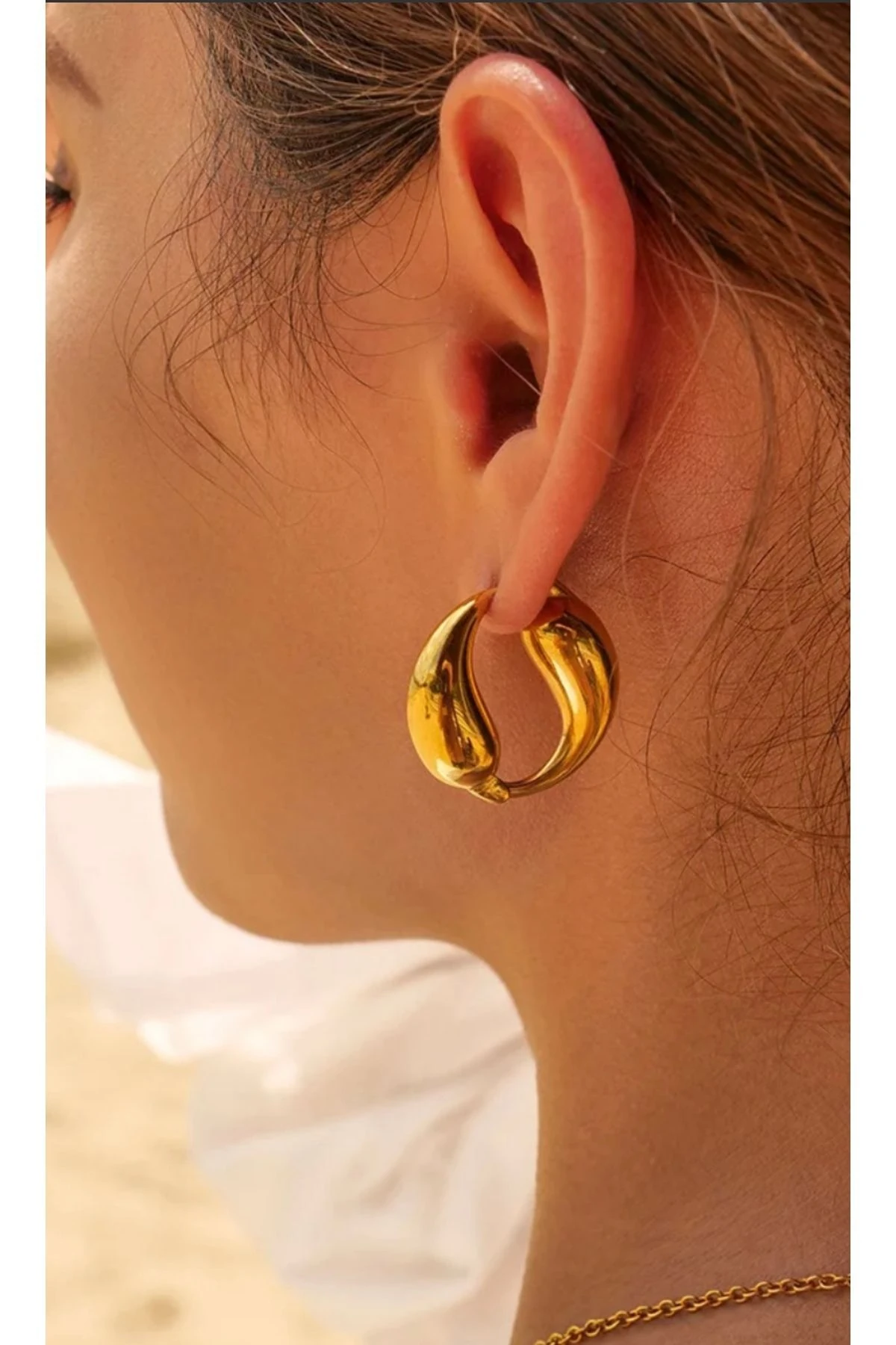 Çelik Ying Yang Küpe