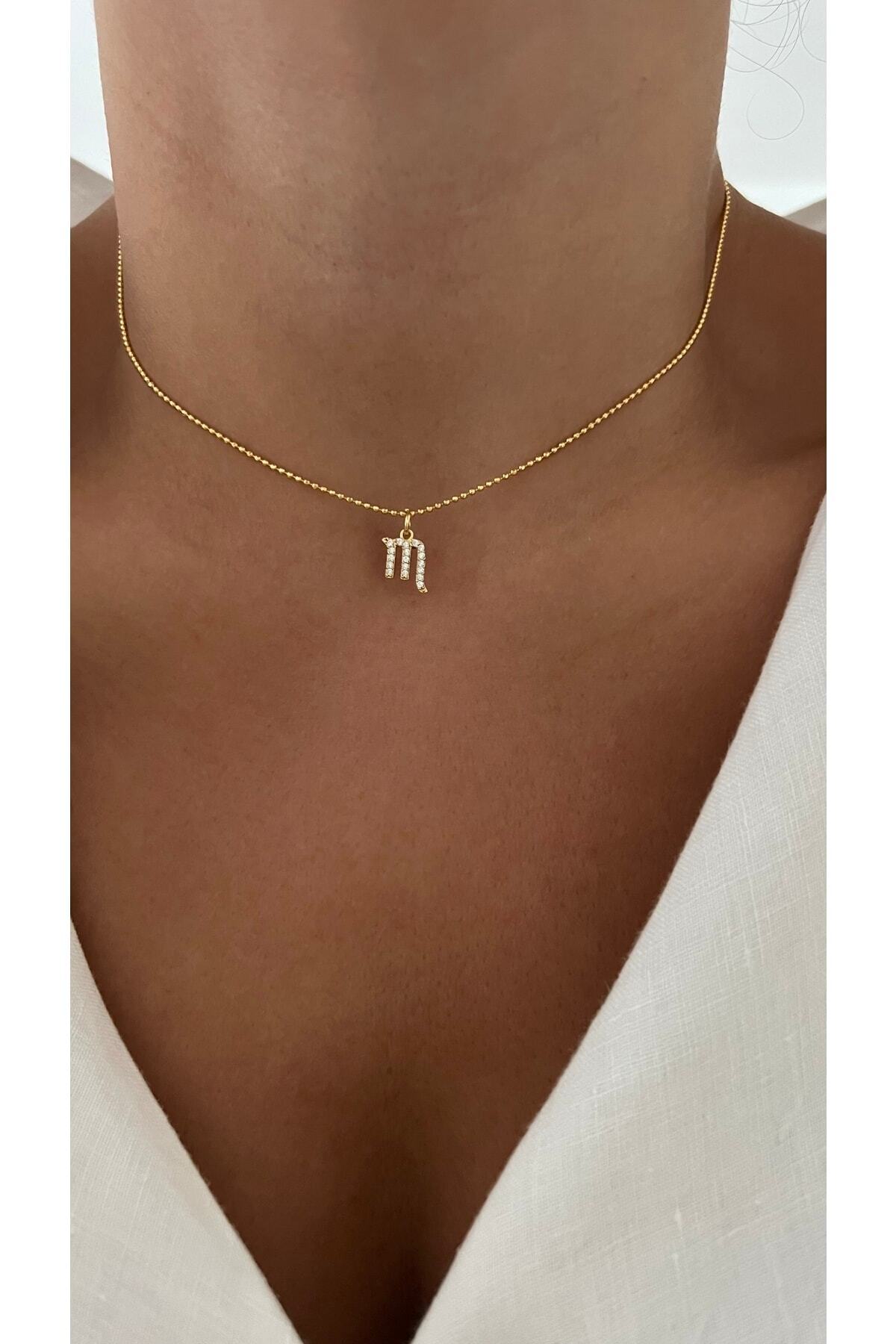 Altın Kaplama Akrep Burcu Sembol Kolye