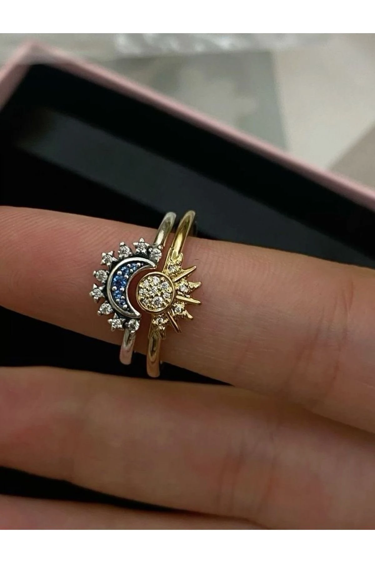 Çelik Güneş Ay Yüzük