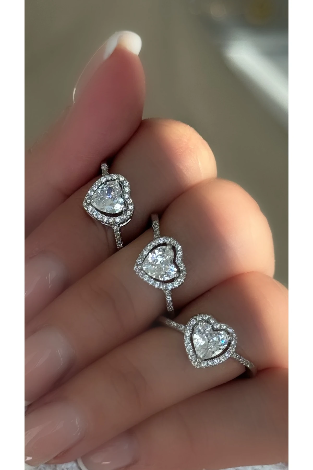 Çelik model Gümüş Kalp Yüzük