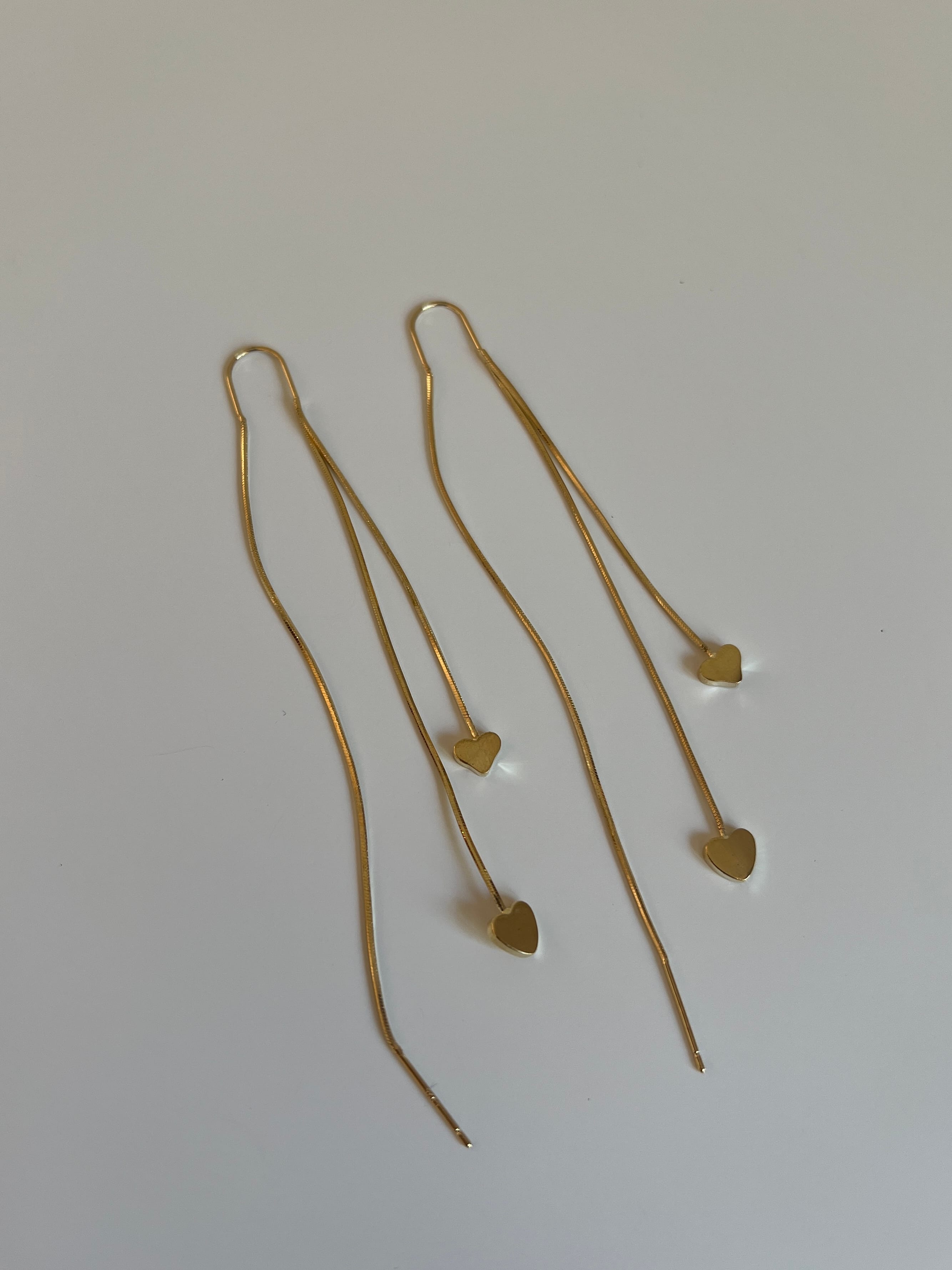 Gold Rengi Kalp Detaylı Sallantı Kadın Küpe